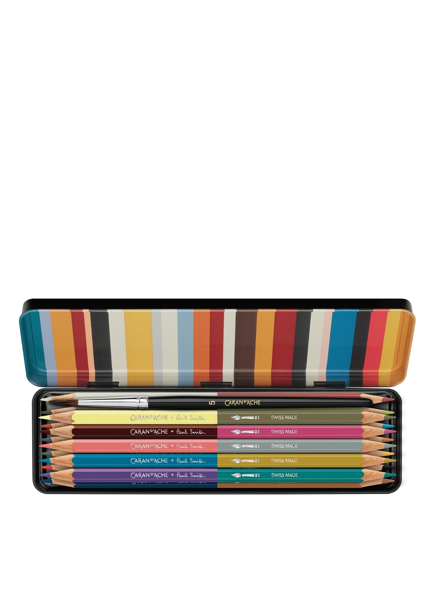 Caran d’Ache Paul Smith 5. Edisyon Bicolor Boya Kalemi Seti – 12 Kalem / 24 Renk + Fırça