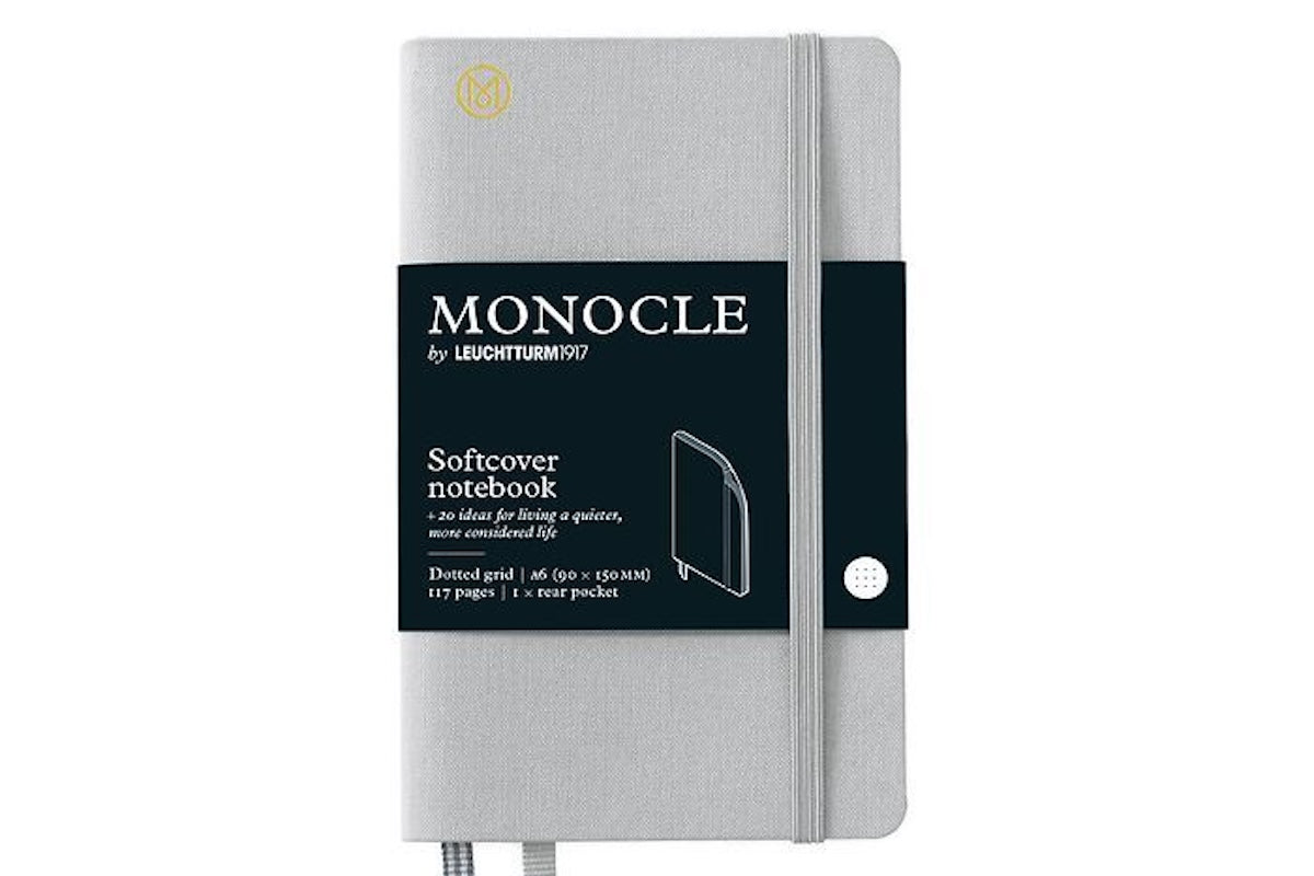 Leuchtturm1917 x Monocle LE Not Defteri Cep Boy (A6), Yumuşak Kapak, 128 Numaralandırılmış Sayfa, Noktalı, Açık Gri