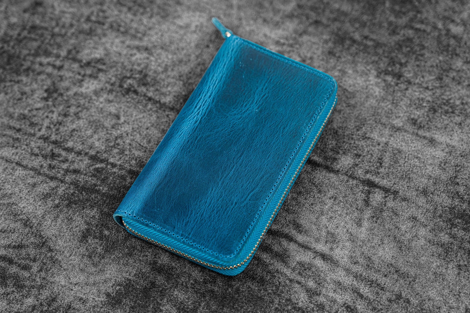 3'lü Fermuarli Deri̇ Kalemli̇k - C.H. Okyanus Mavi