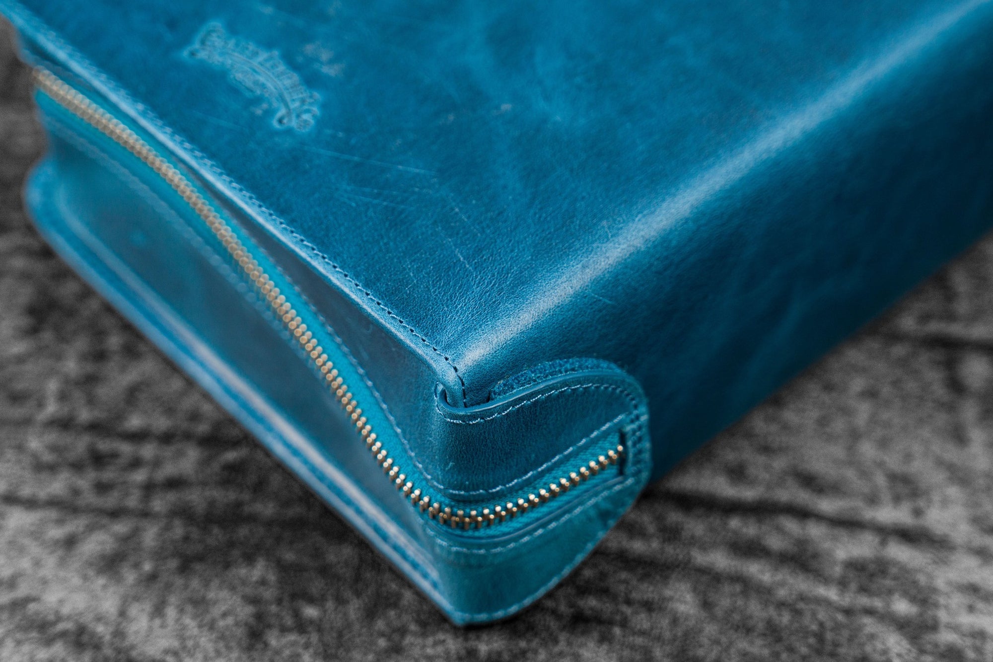 40'lı Fermuarlı Deri Kalemlik - C.H. Okyanus Mavi