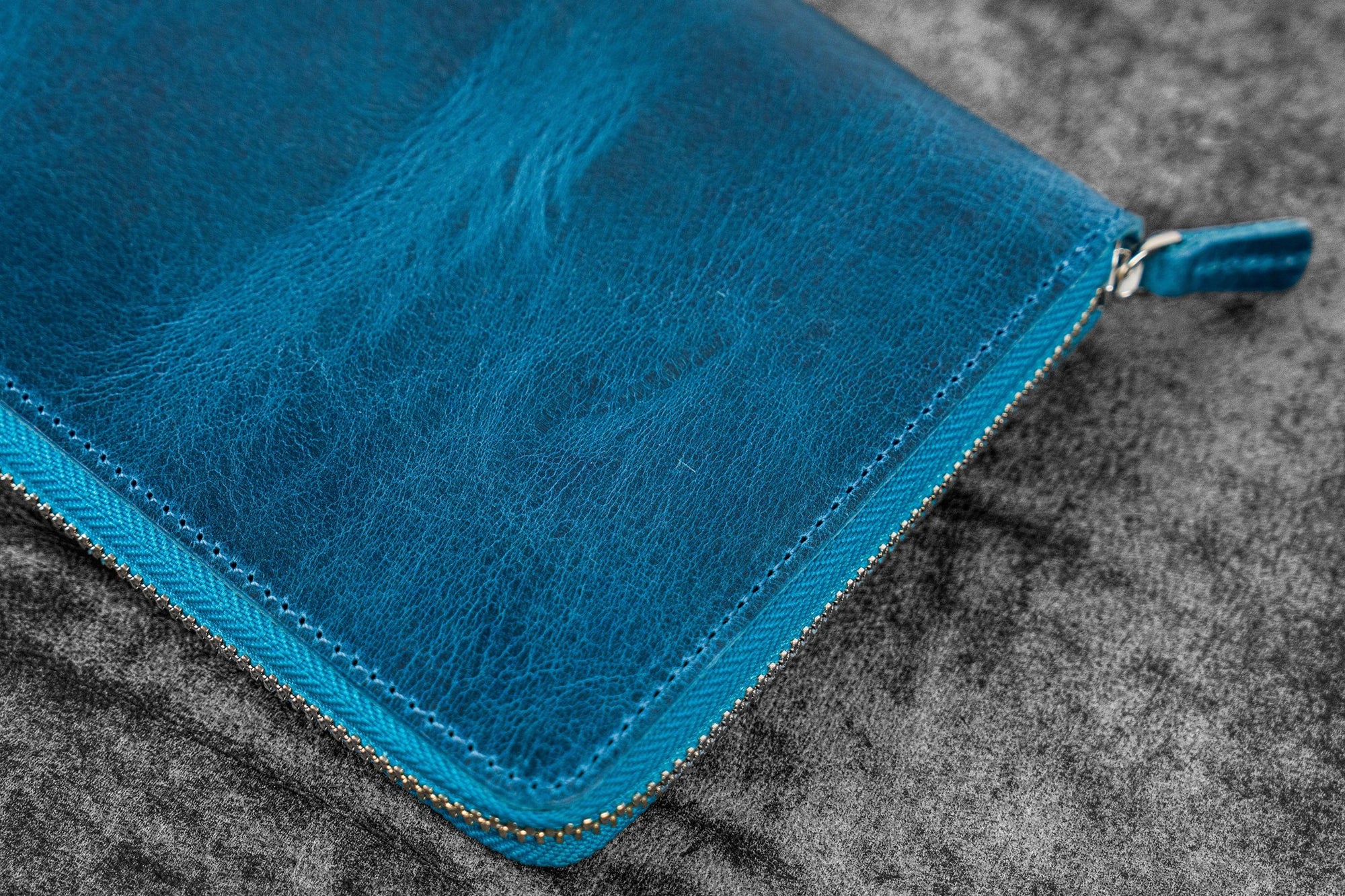 5&#39;li Fermuarlı Deri Kalemlik - C.H. Okyanus Mavi