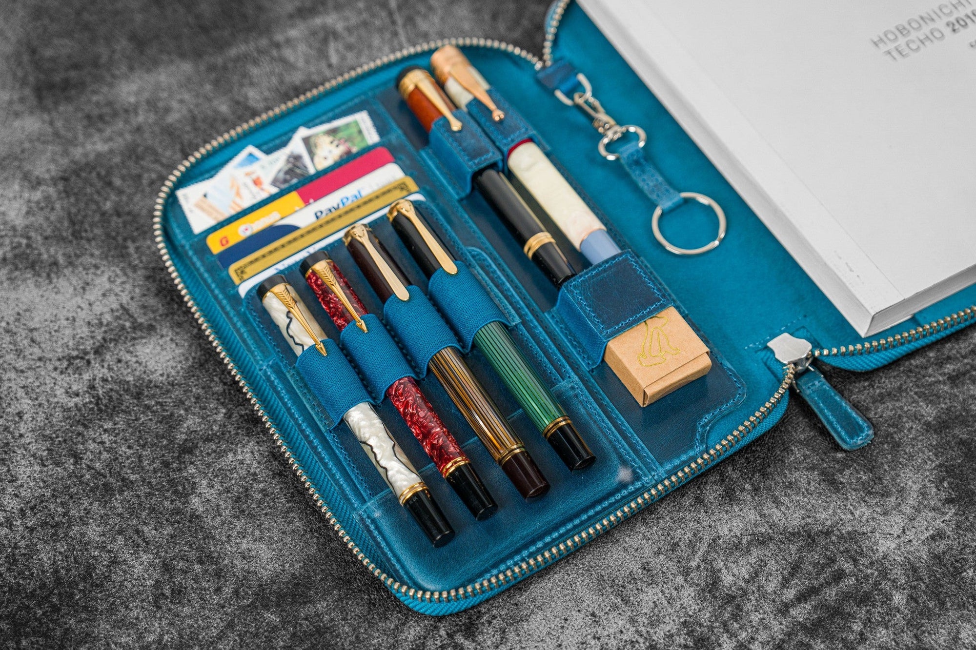 A5 Deri Organizer ve Kalemlik - C.H. Okyanus Mavi