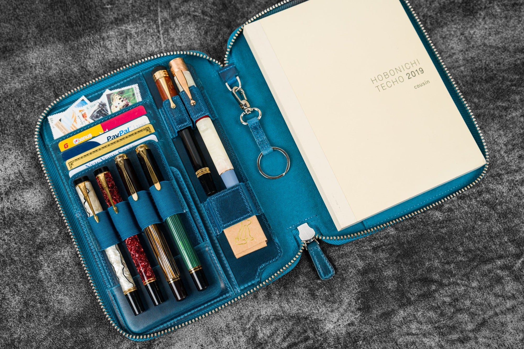 A5 Deri Organizer ve Kalemlik - C.H. Okyanus Mavi