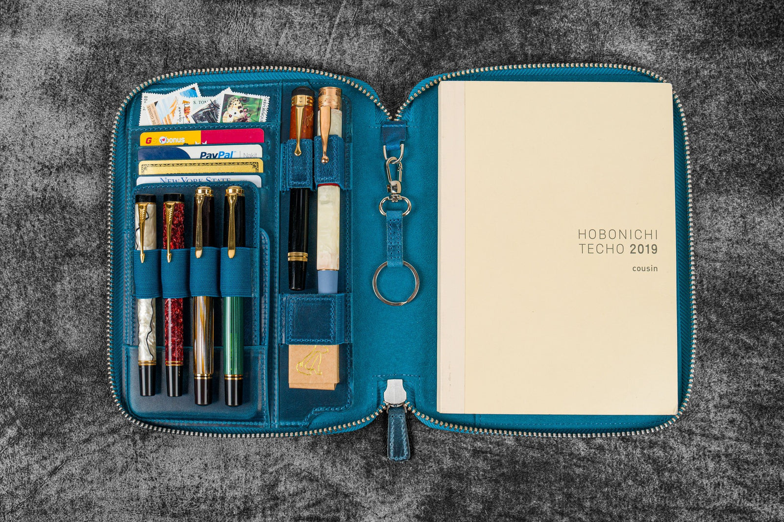 A5 Deri Organizer ve Kalemlik - C.H. Okyanus Mavi