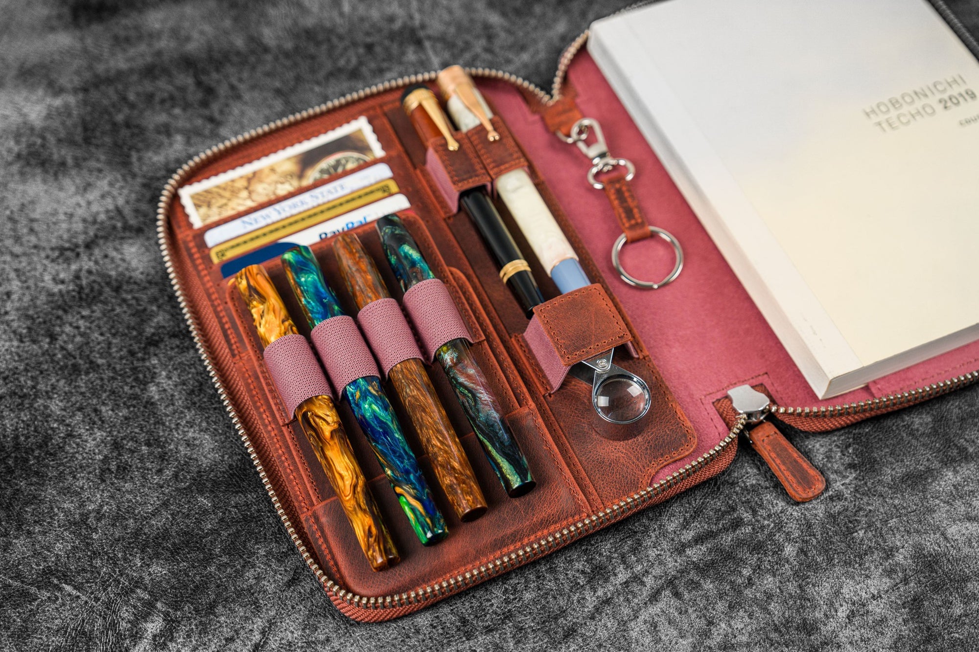 A5 Deri Organizer ve Kalemlik - C.H. Turuncu