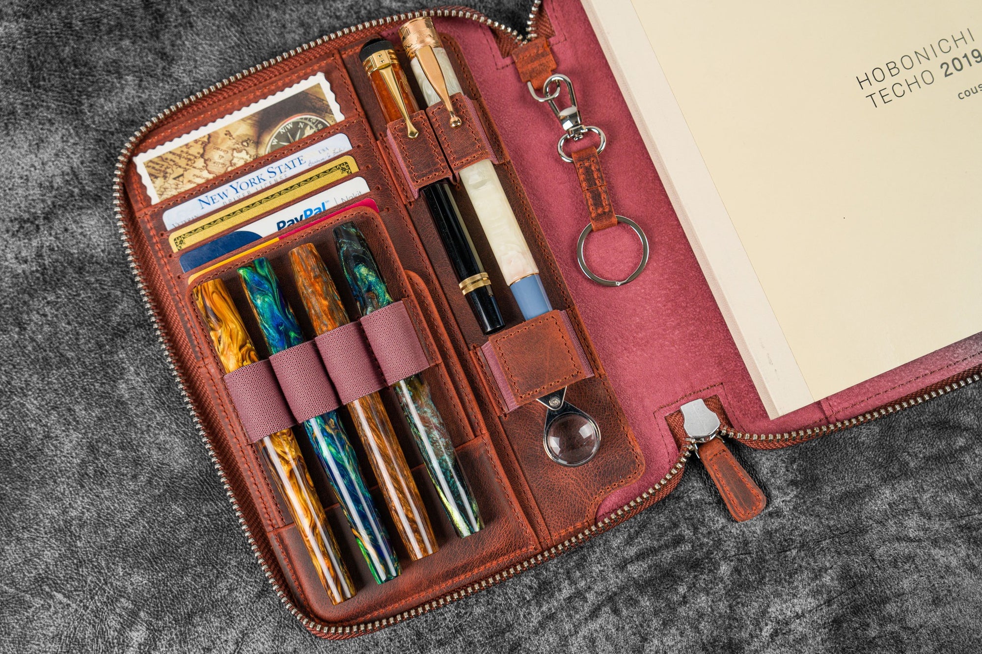 A5 Deri Organizer ve Kalemlik - C.H. Turuncu