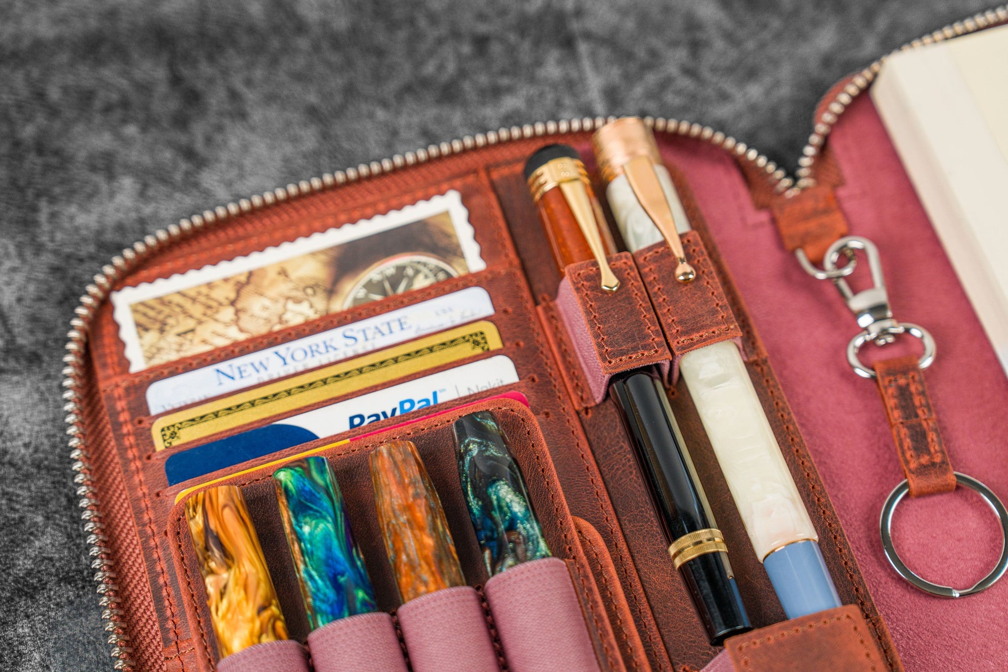 A5 Deri Organizer ve Kalemlik - C.H. Turuncu