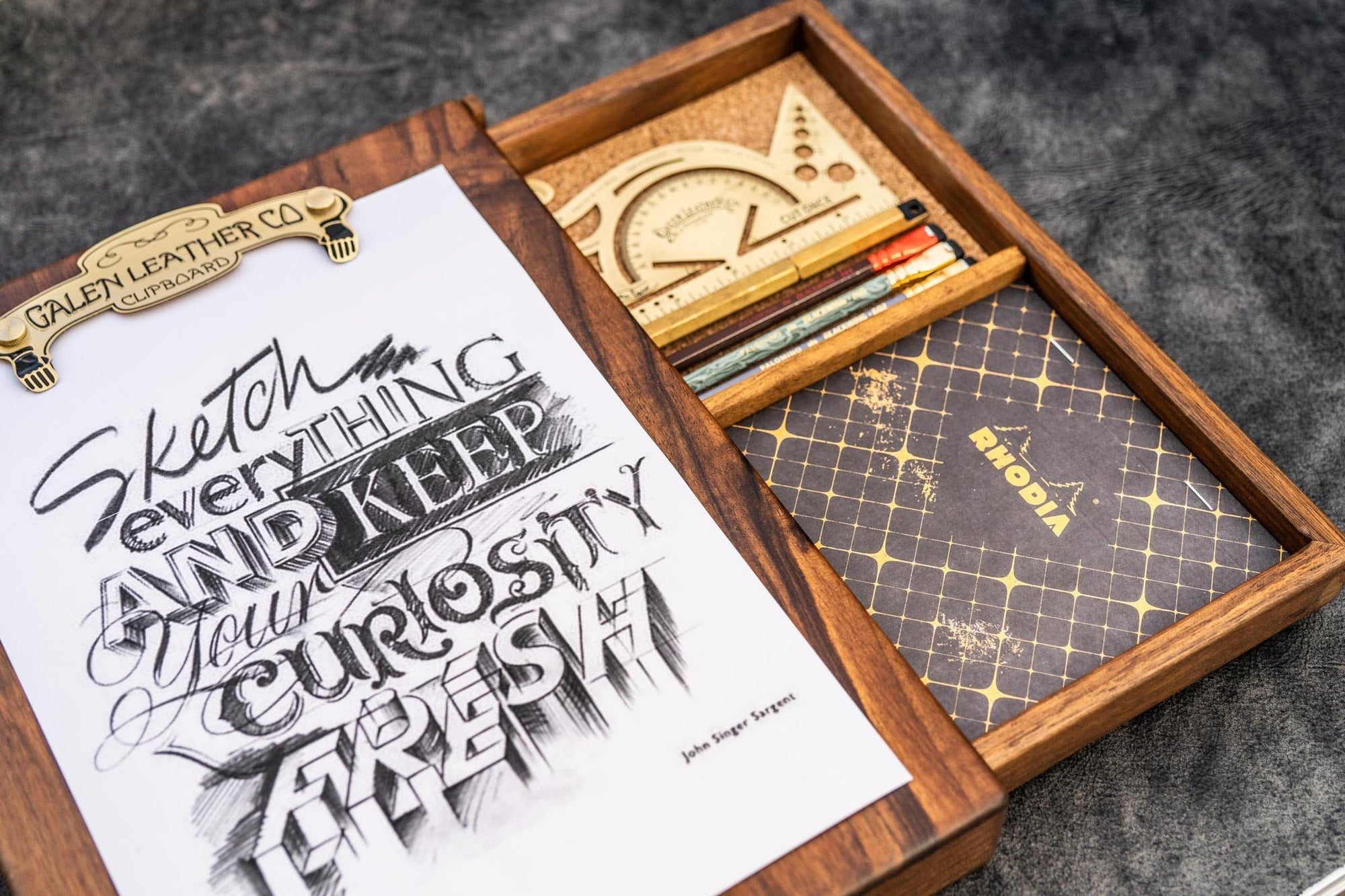 Ahşap Sketchbox Yazı Kutusu - Ceviz