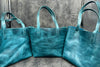Deri Tote Çanta - C. H.  Ocean Blue
