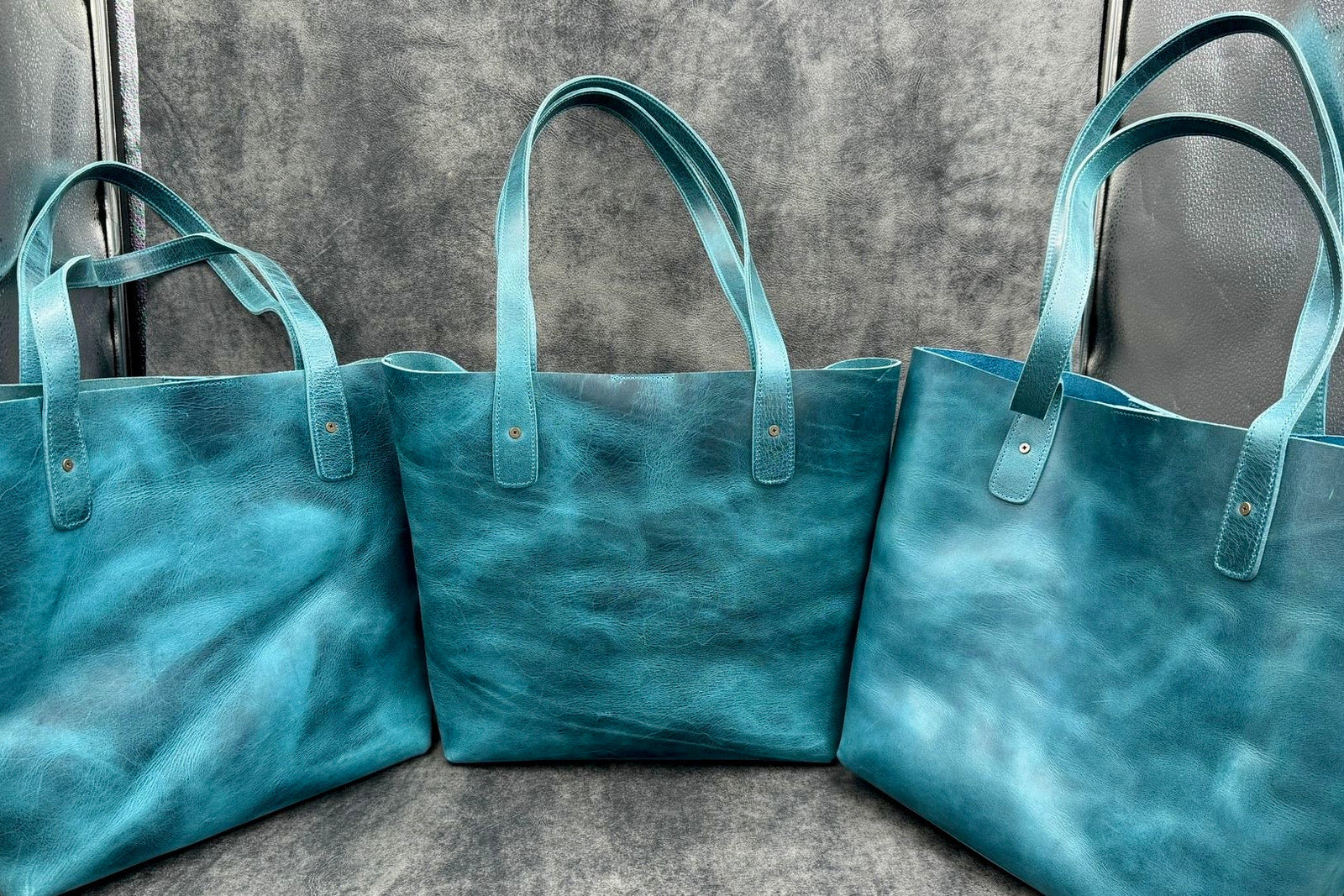 Deri Tote Çanta - C. H.  Ocean Blue
