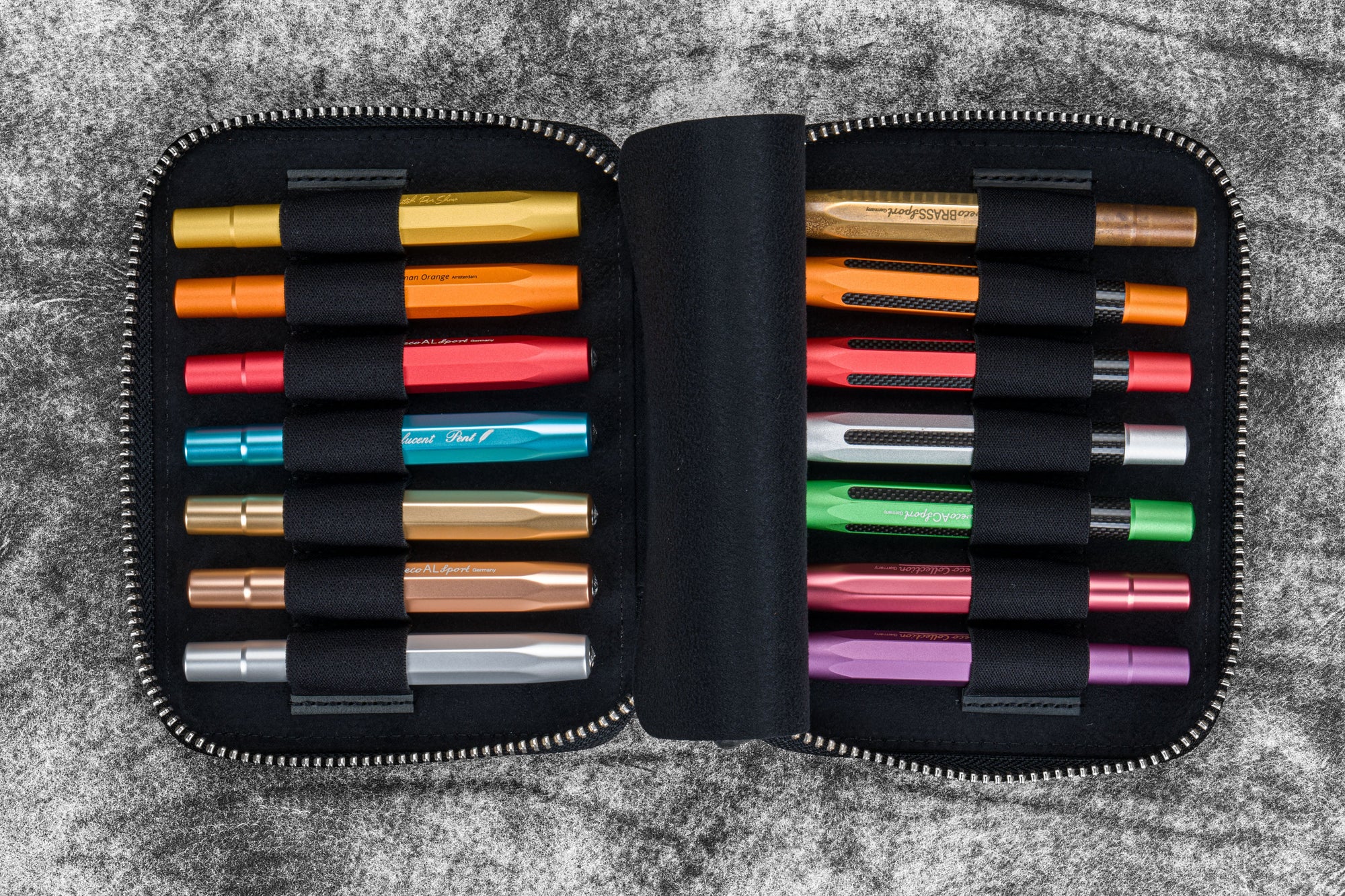 Kaweco Koleksiyonerleri için 14'lü Kalemlik - Crazy Horse Graphite