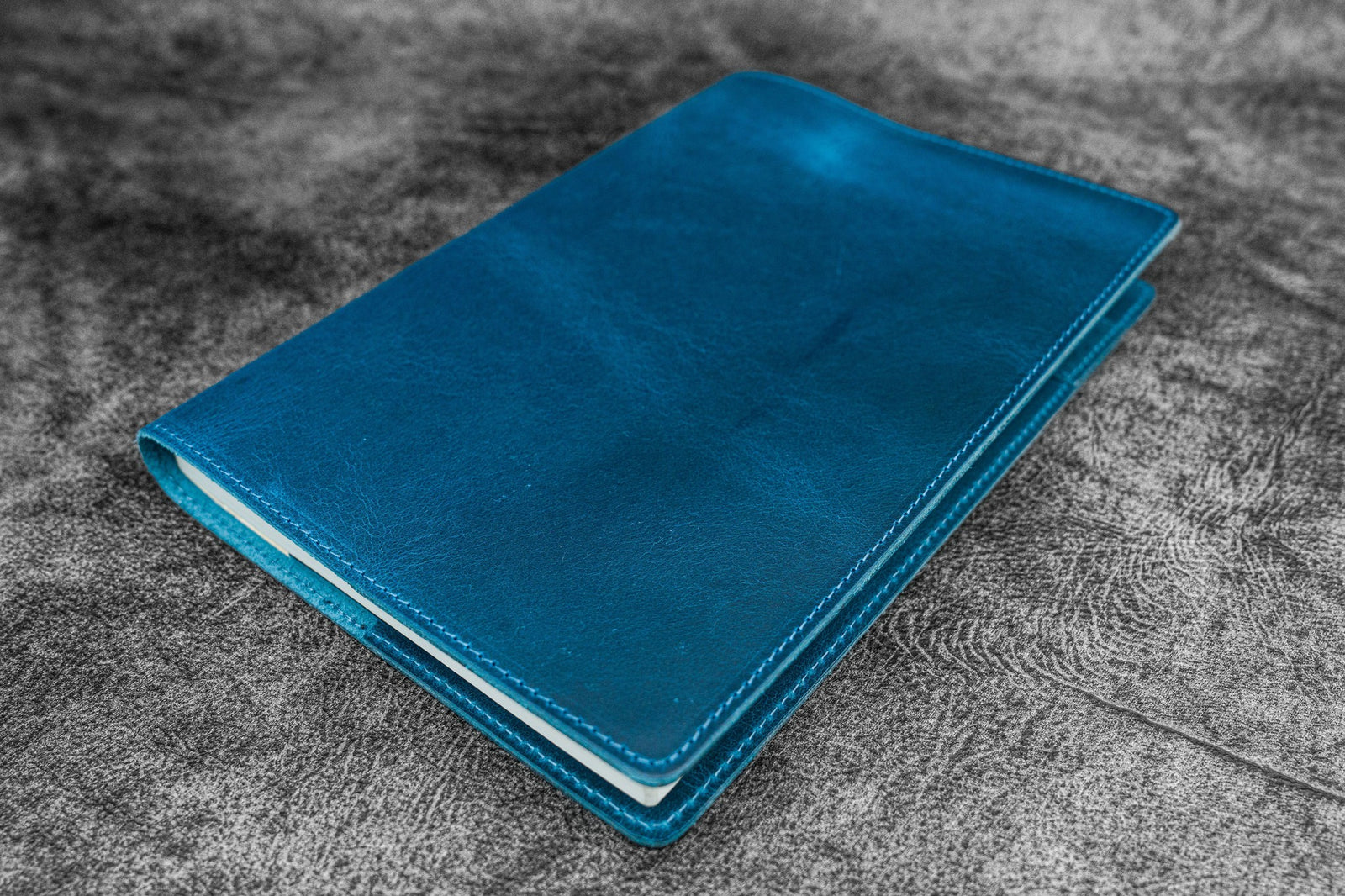 Deri A5 Defter Kılıfı - Ocean Blue