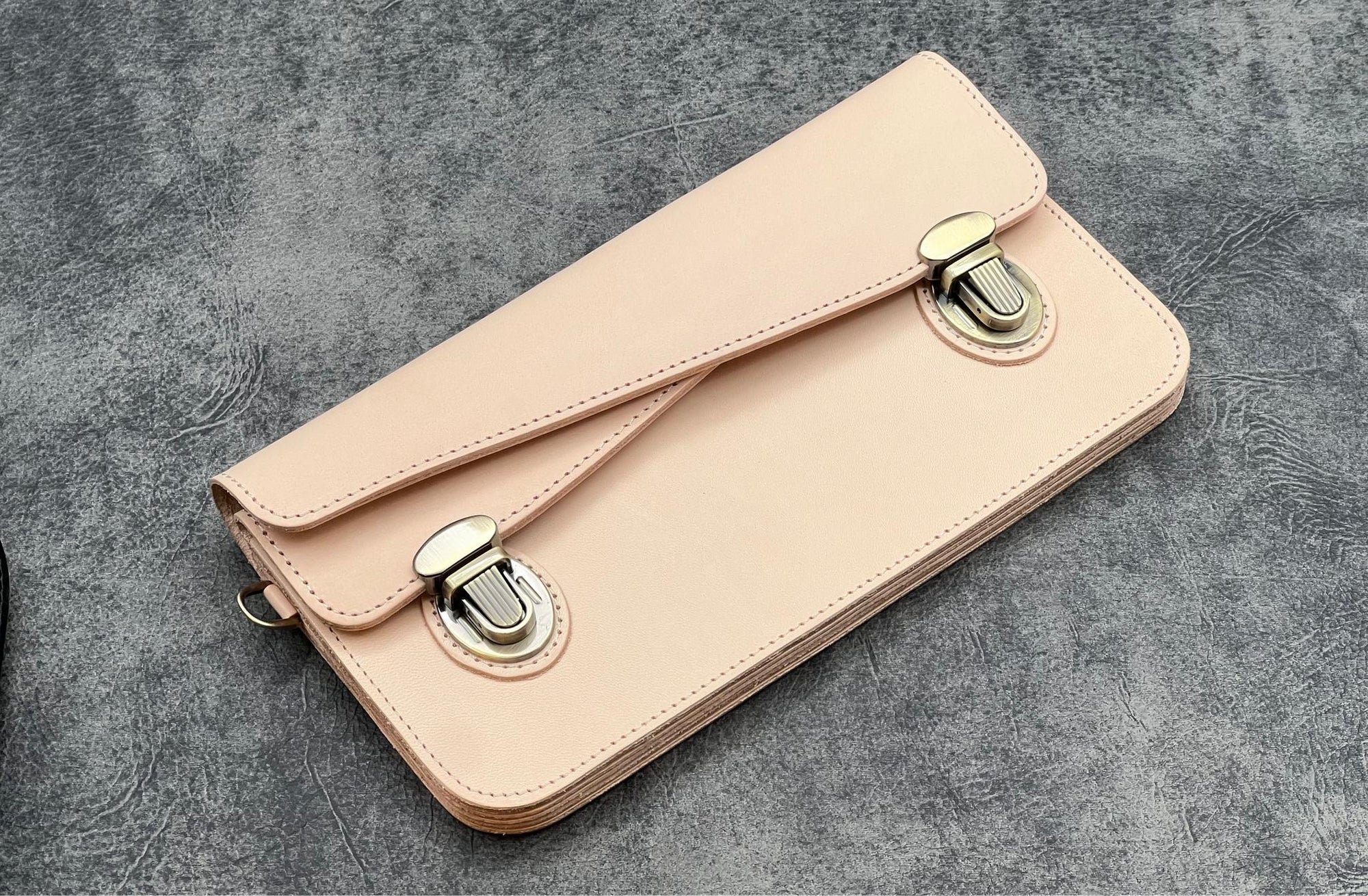 Deri Akordeon Cüzdan / Çanta - Undyed