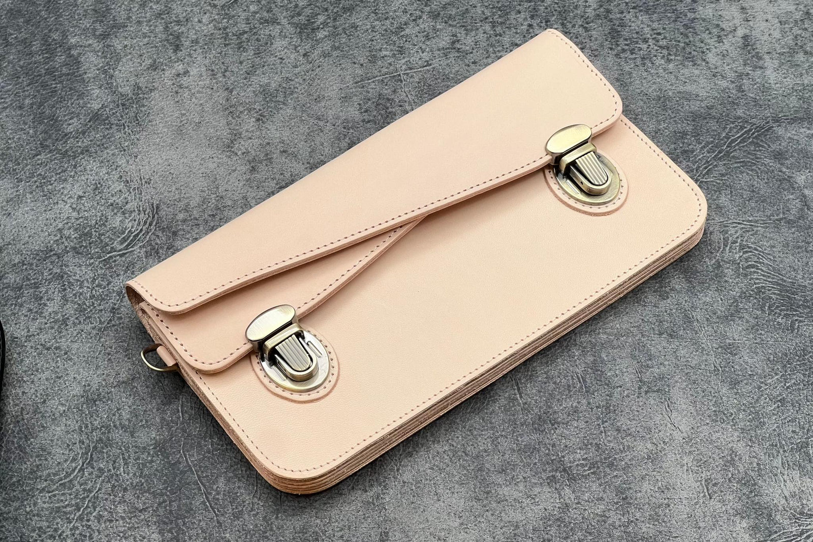 Deri Akordeon Cüzdan / Çanta - Undyed