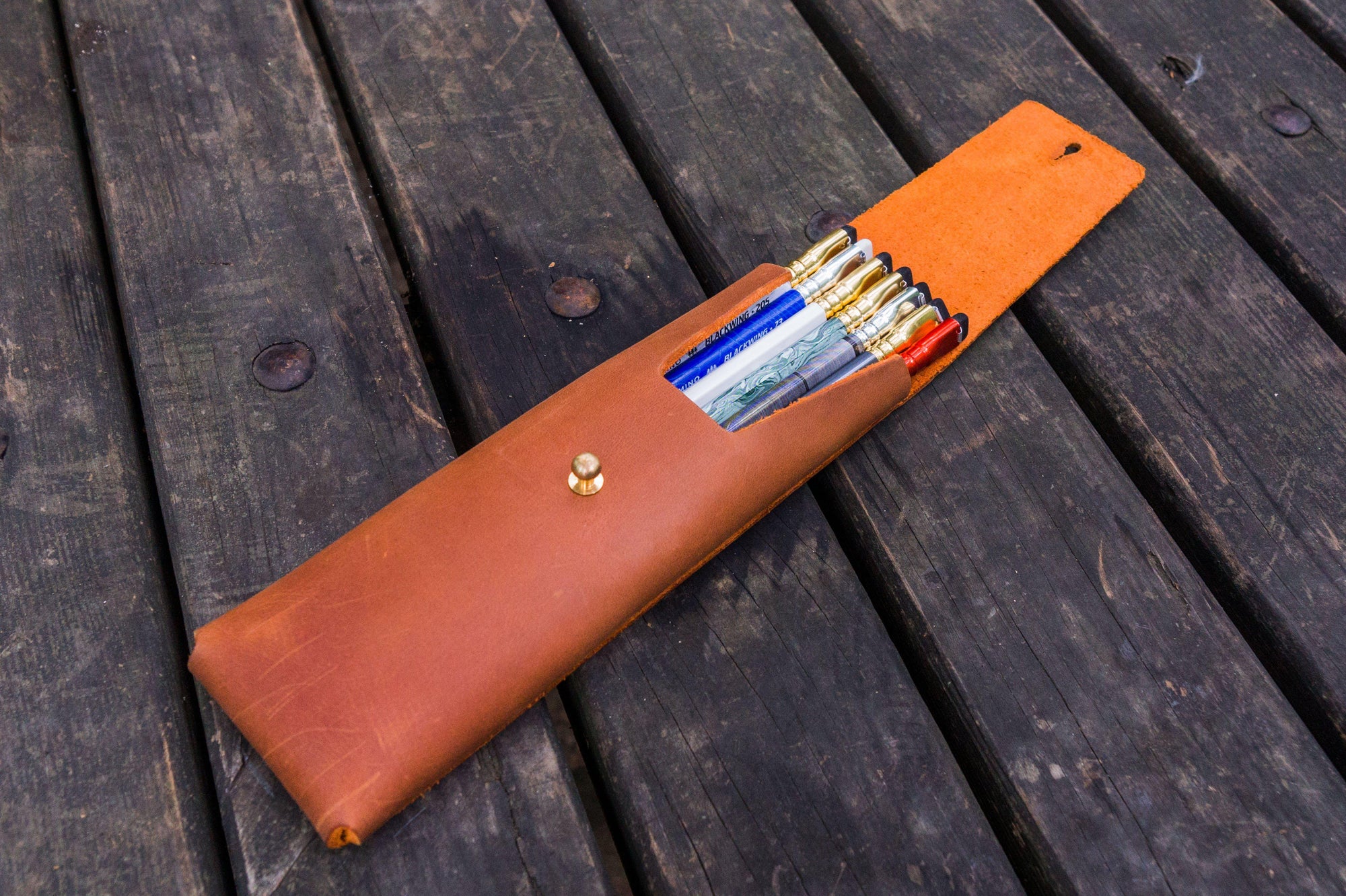Deri Charcoal Kalemlik Blackwing Uyumlu - Crazy Horse Tan