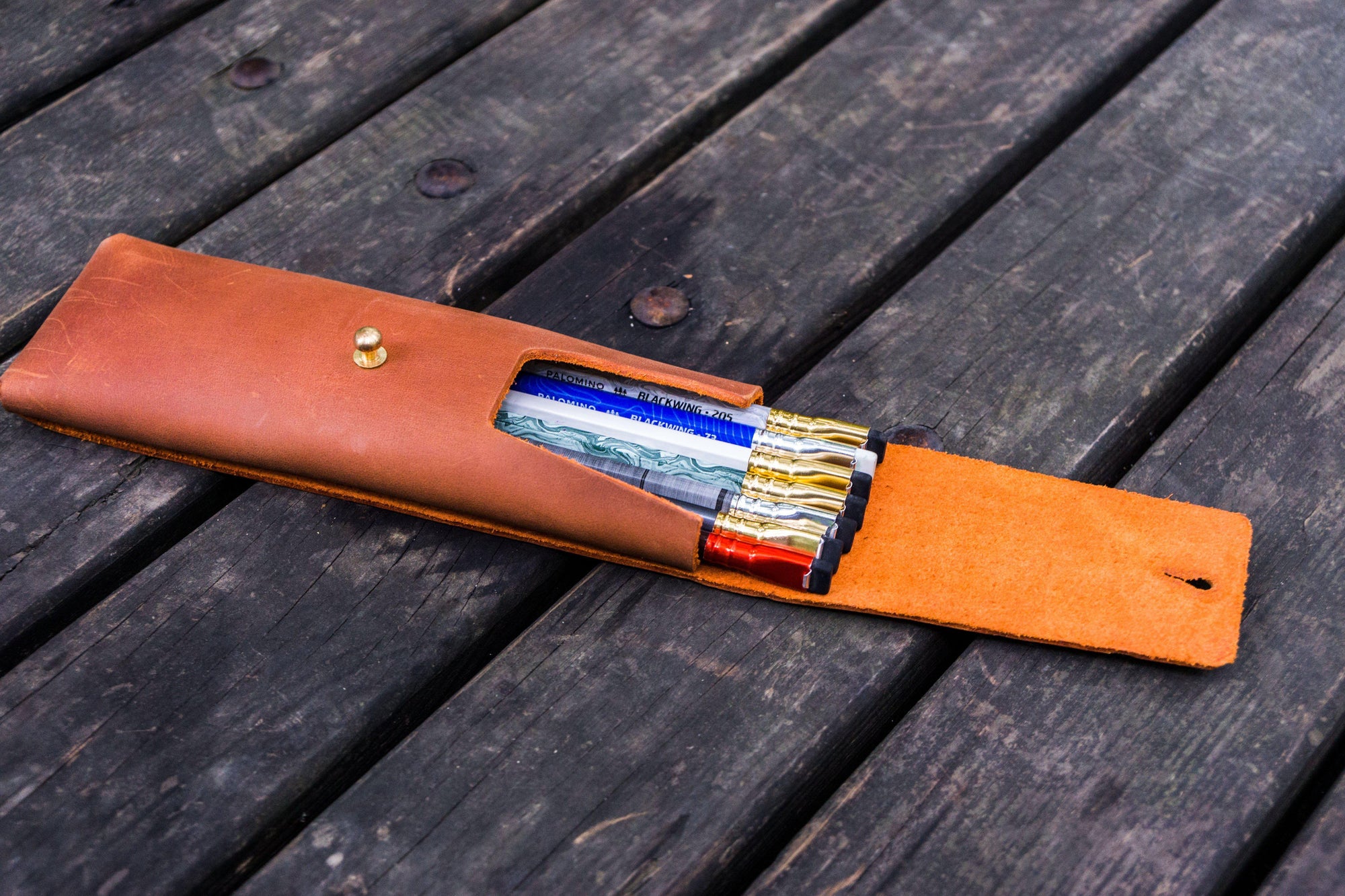 Deri Charcoal Kalemlik Blackwing Uyumlu - Crazy Horse Tan