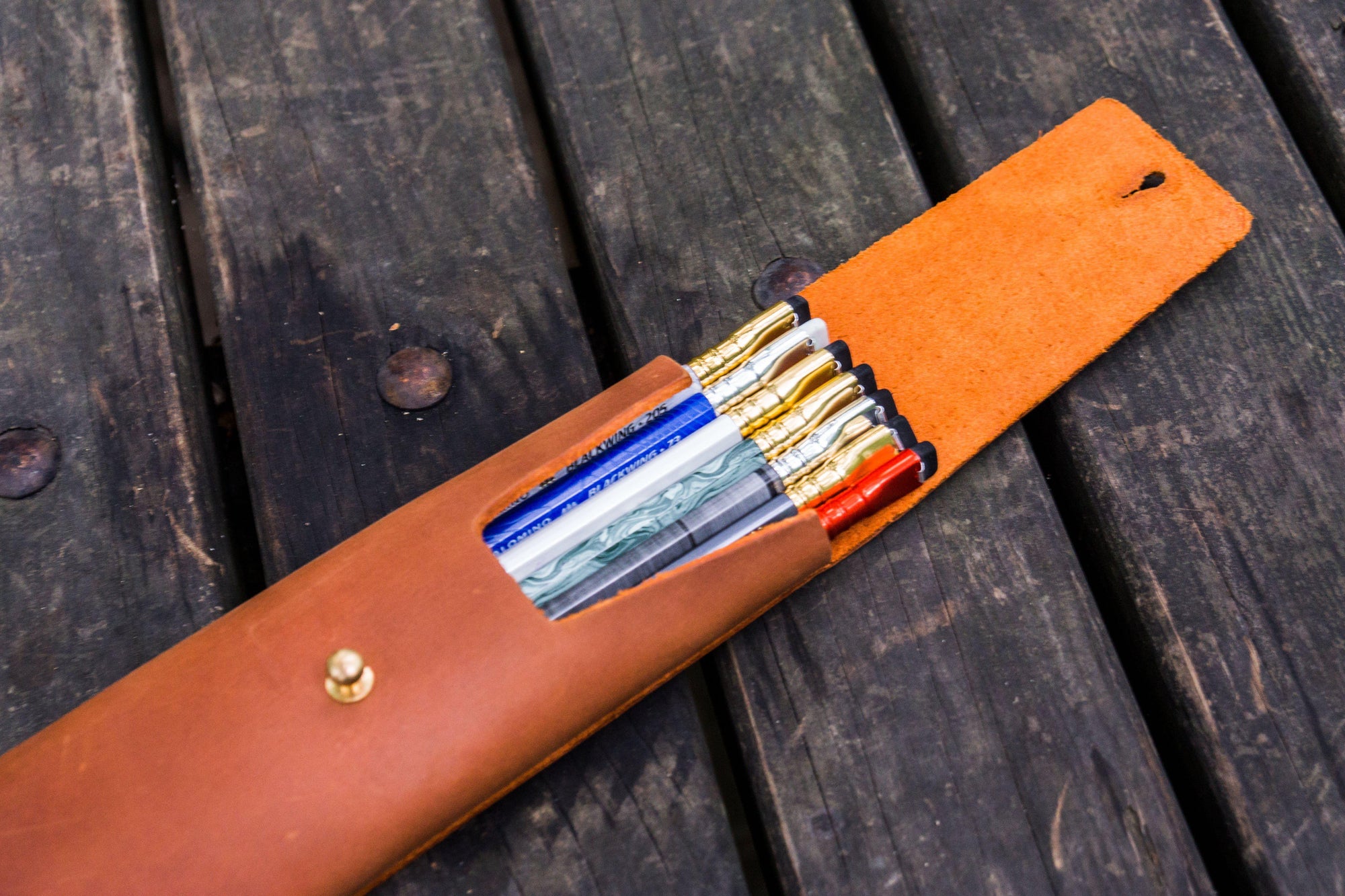 Deri Charcoal Kalemlik Blackwing Uyumlu - Crazy Horse Tan