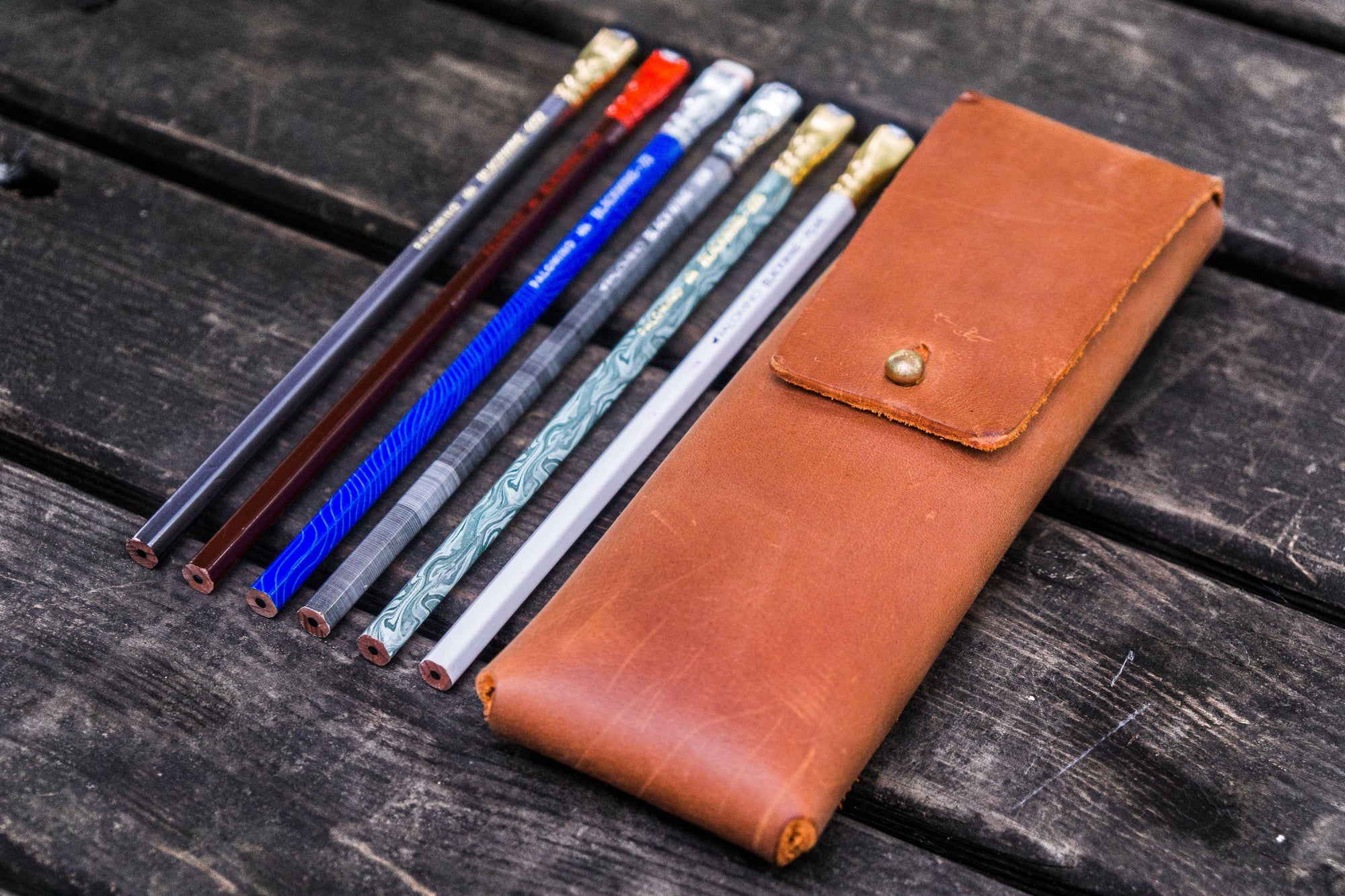 Deri Charcoal Kalemlik Blackwing Uyumlu - Crazy Horse Tan
