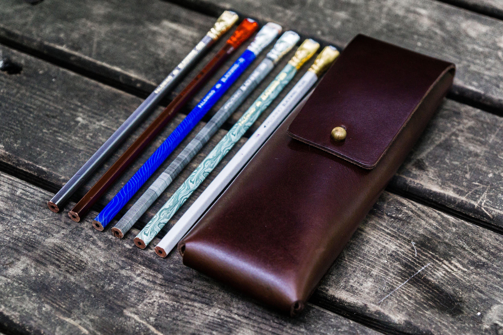 Deri Charcoal Kalemlik Blackwing Uyumlu - Koyu Kahverengi