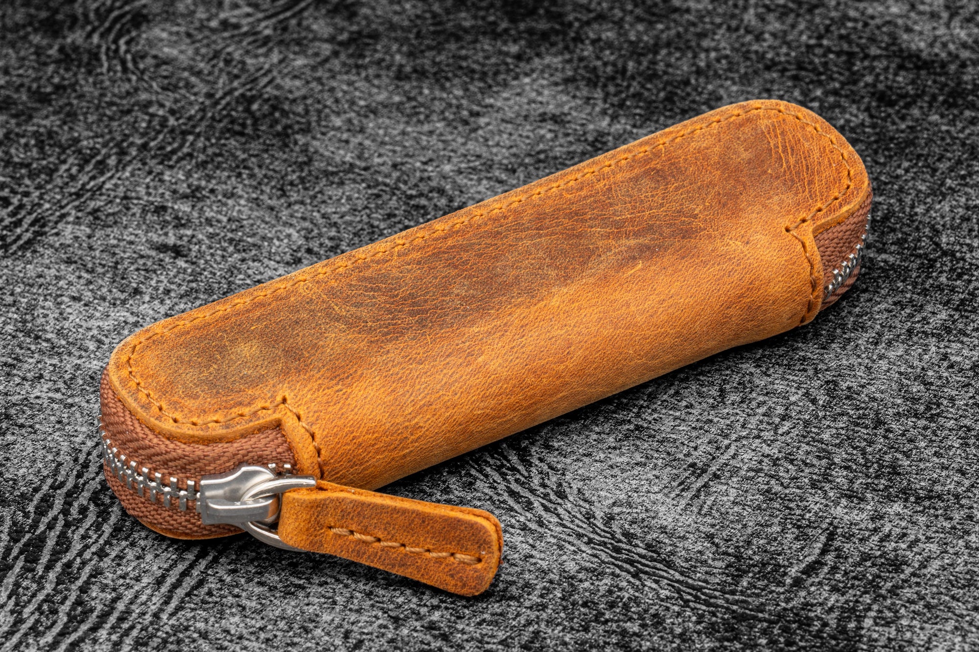 Deri Fermuarlı Tekli Kaweco Kalem Kılıfı  - C. H. Taba