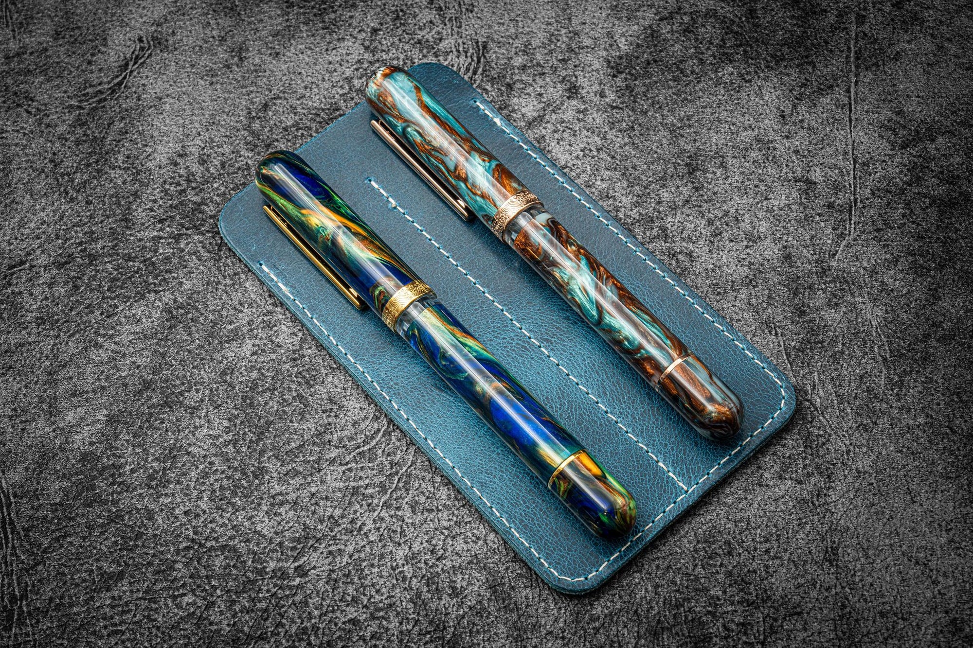 Deri İkili Kalem Kılıfı