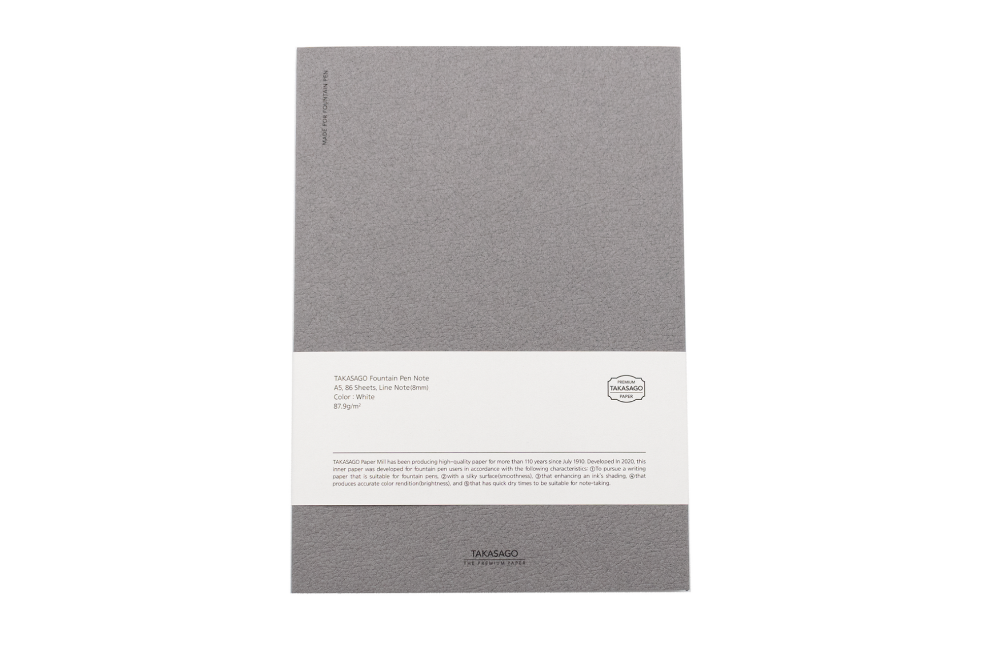 Dominant Industry - Takasago Grey A5 8mm Çizgili Defter