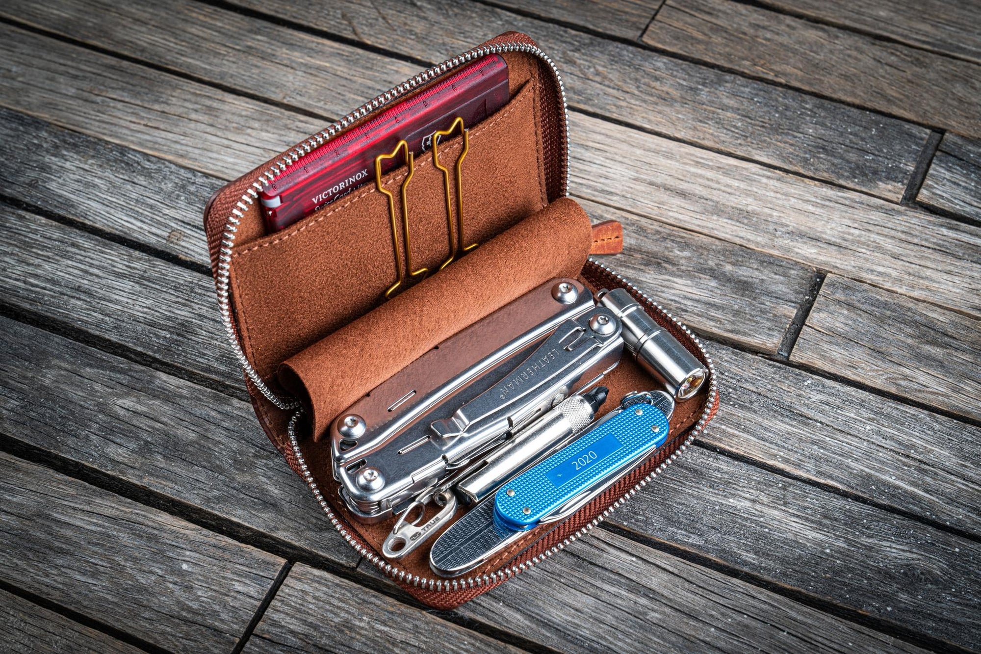 EDC Deri Cüzdan - Crazy Horse Yanık Taba