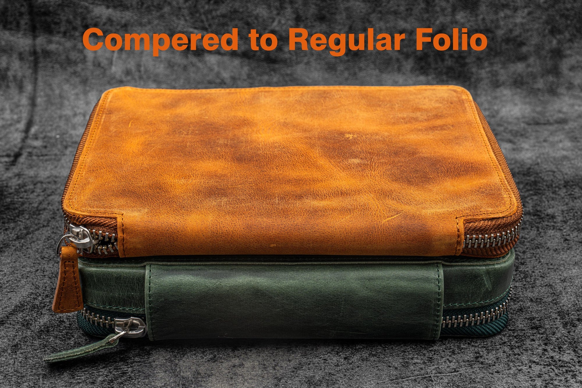 Expansi-Folio Deri Geniş A5 Fermuarlı Organizer - C. H. Forest Green