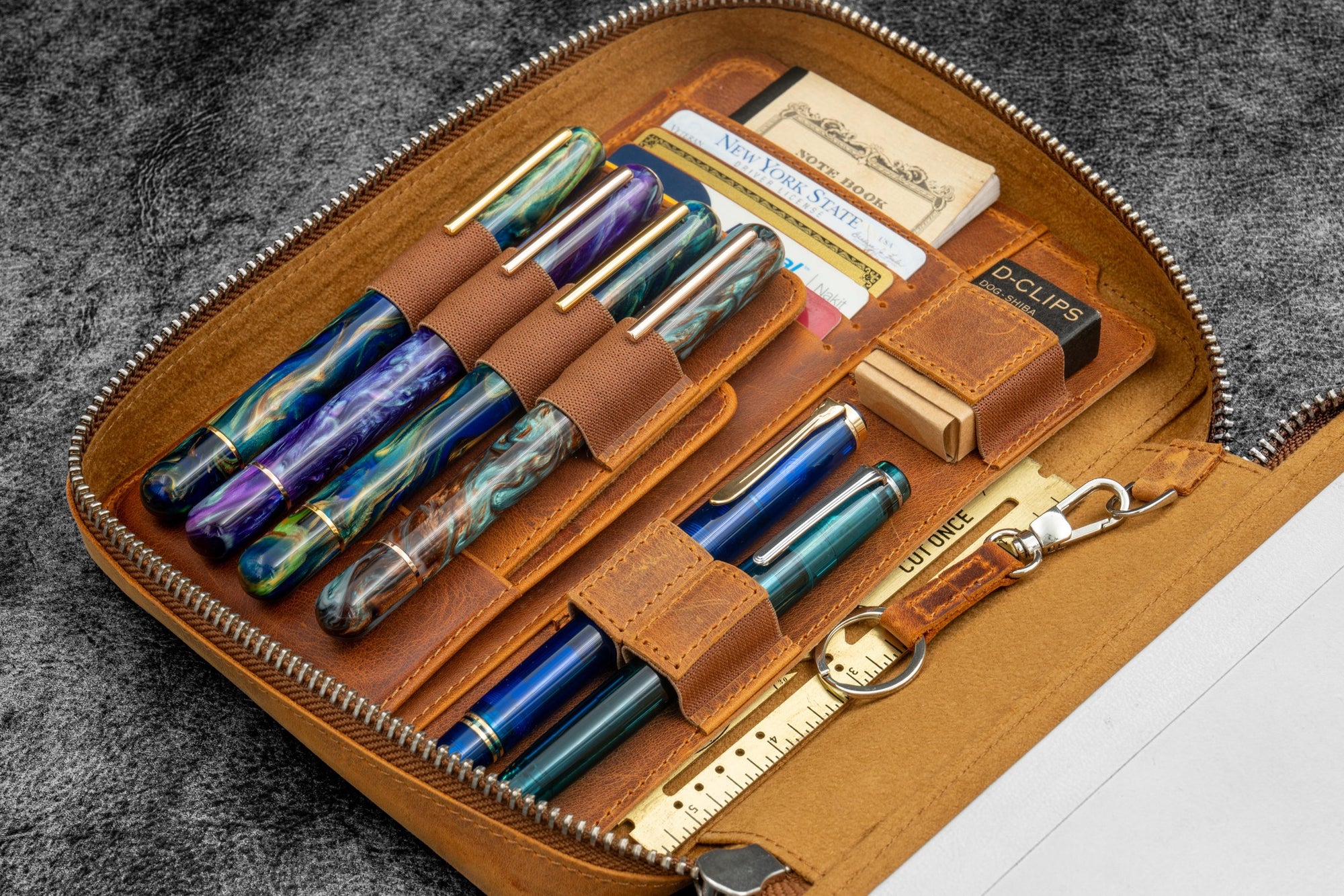 Expansi-Folio Deri Geniş A5 Fermuarlı Organizer - C.H. Brown