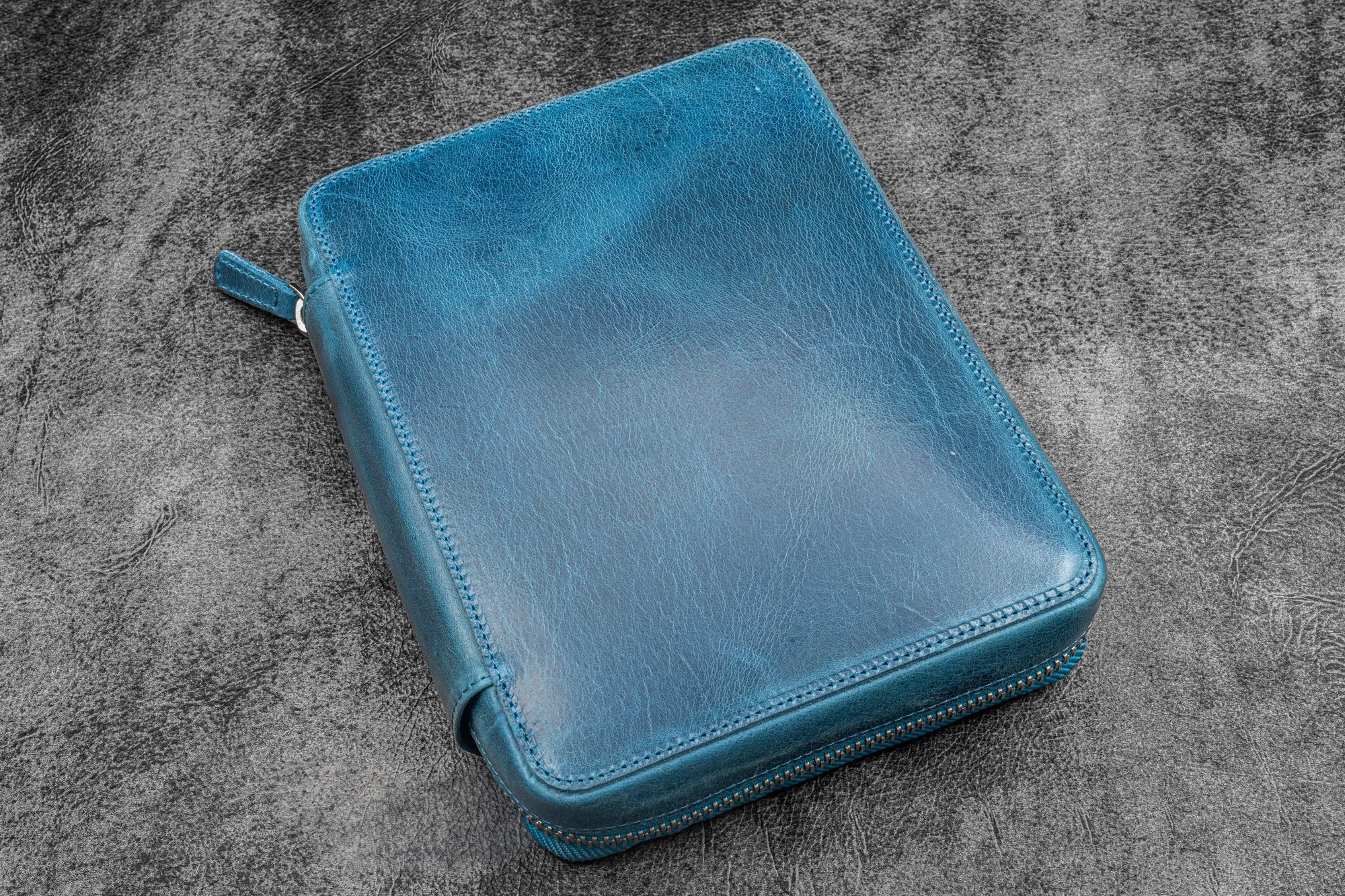 Expansi-Folio Deri Geniş A5 Fermuarlı Organizer - C.H. Ocean Blue