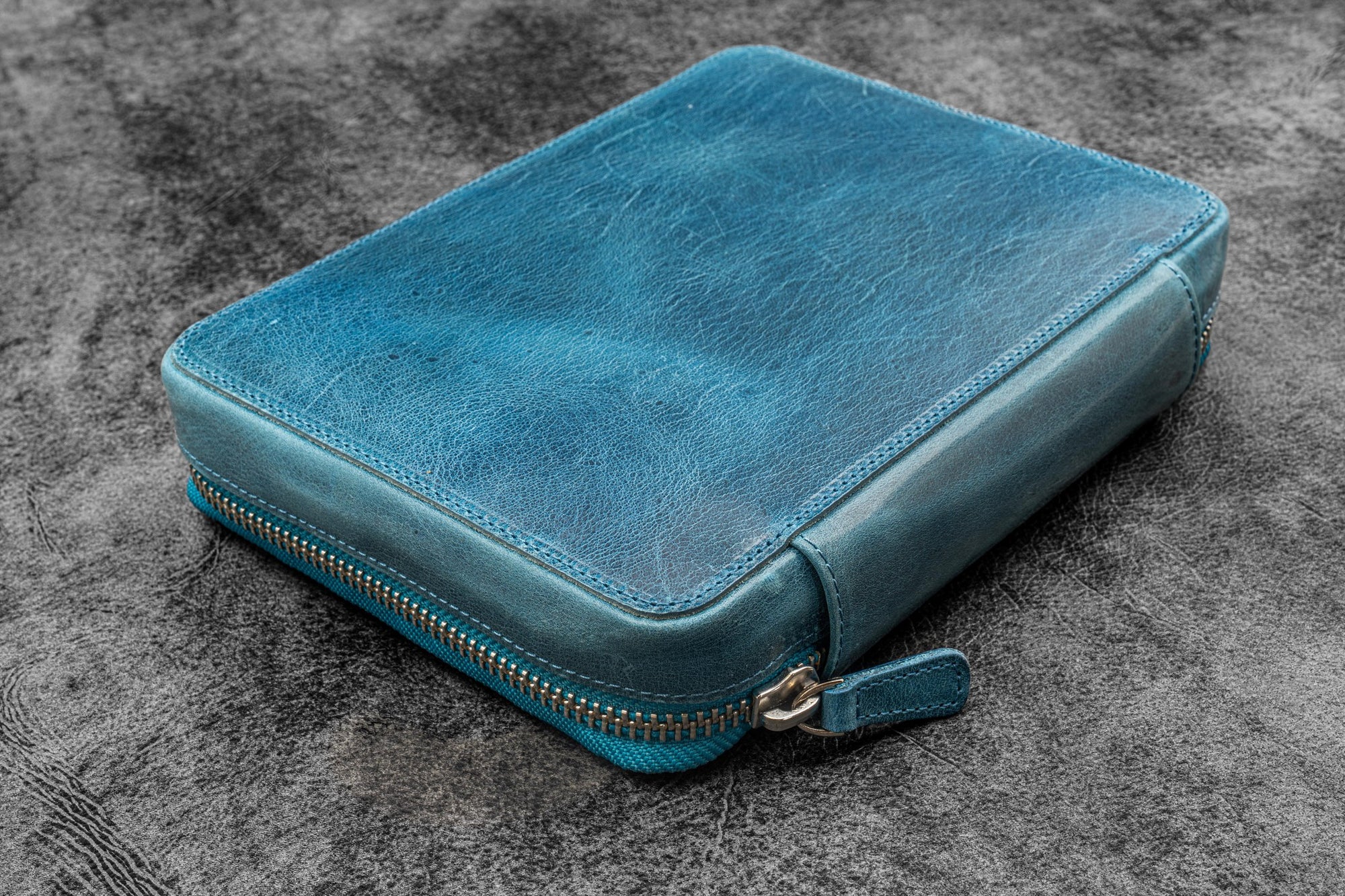 Expansi-Folio Deri Geniş A5 Fermuarlı Organizer - C.H. Ocean Blue