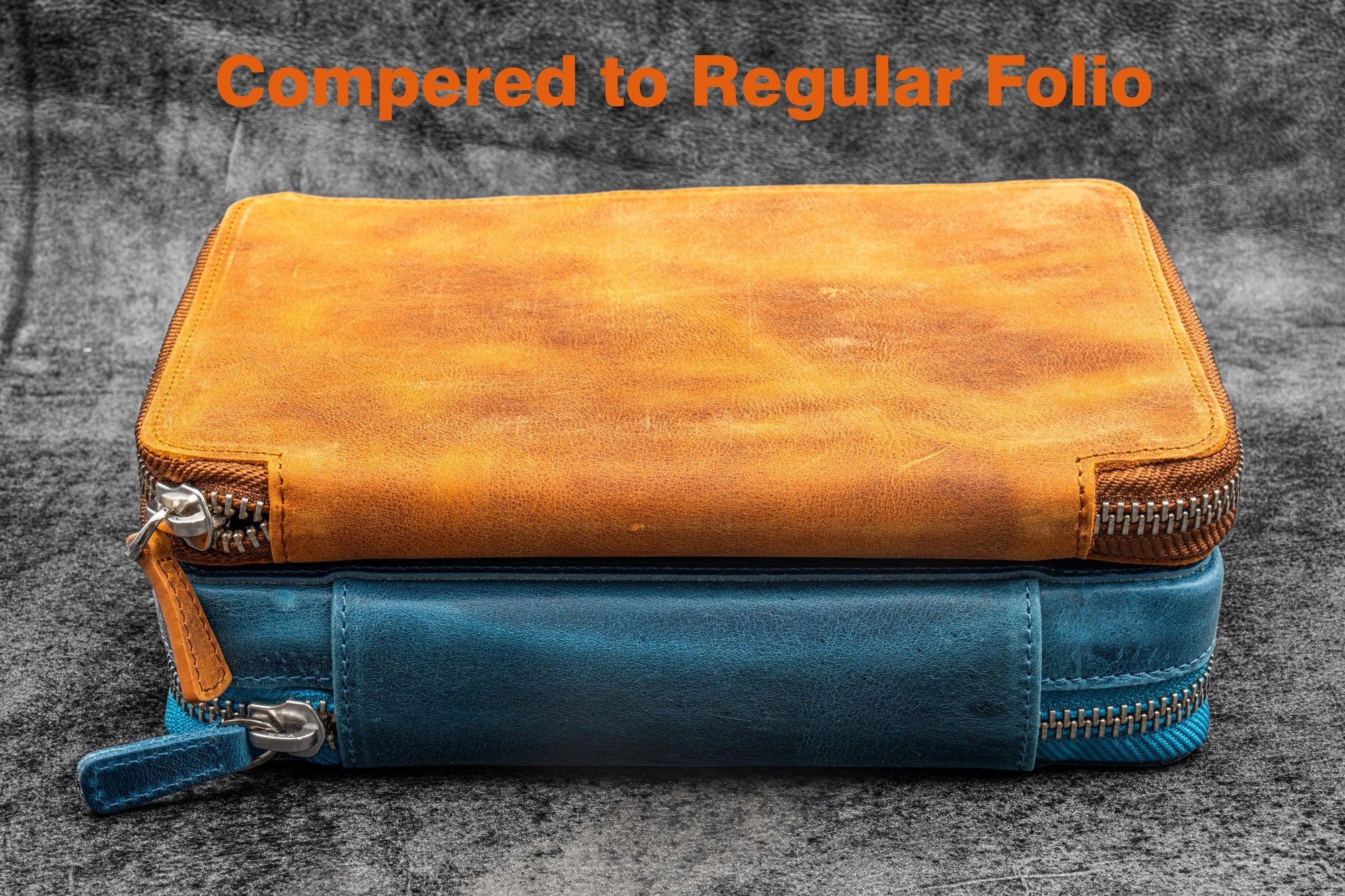 Expansi-Folio Deri Geniş A5 Fermuarlı Organizer - C.H. Ocean Blue