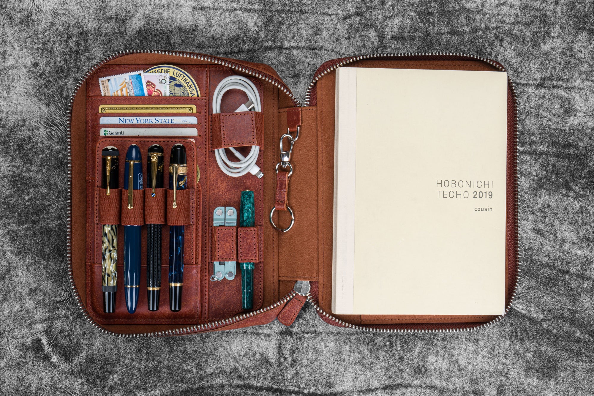 Expansi-Folio  Deri Geniş A5 Fermuarlı Organizer - Aged Copper