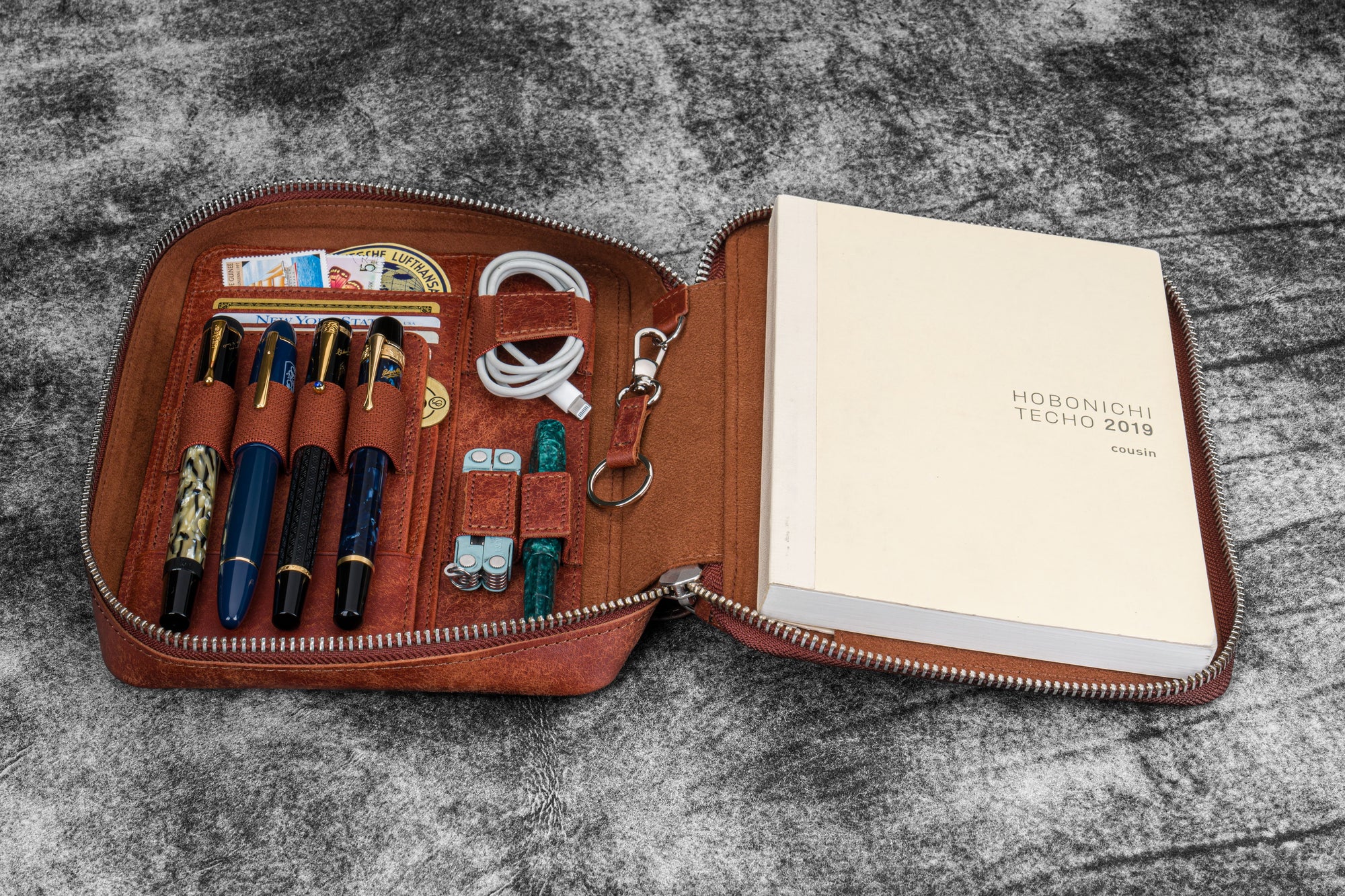 Expansi-Folio  Deri Geniş A5 Fermuarlı Organizer - Aged Copper