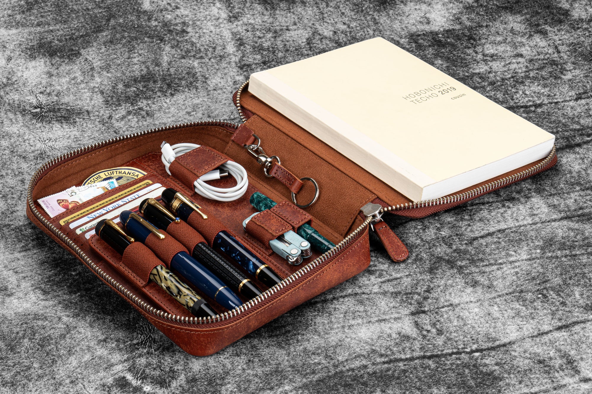 Expansi-Folio  Deri Geniş A5 Fermuarlı Organizer - Aged Copper