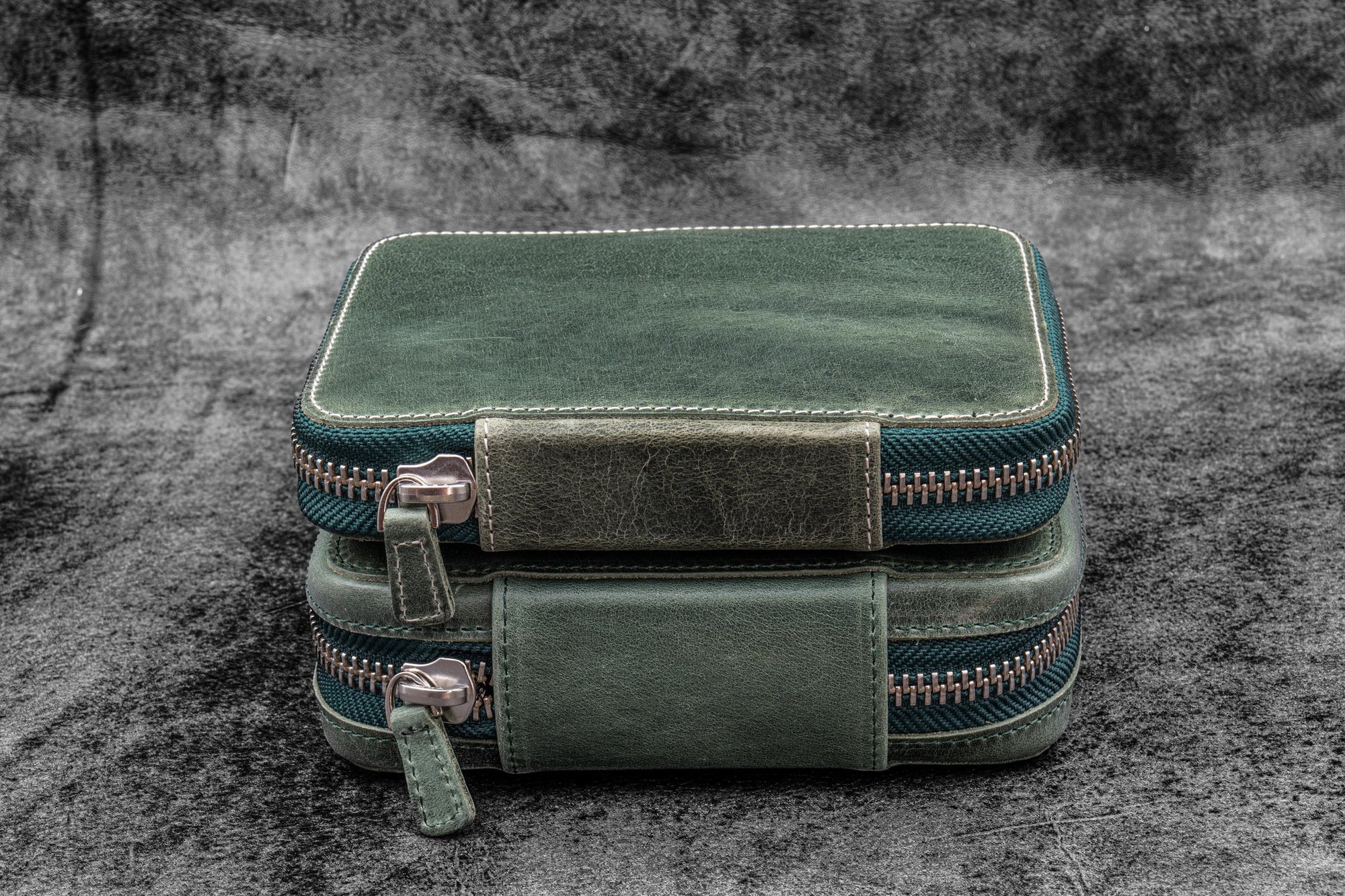 Expansi-Pouch Deri Geniş 10&#39;lu Kalemlik - İçi Çıkarılabilir - C. H. Forest Green