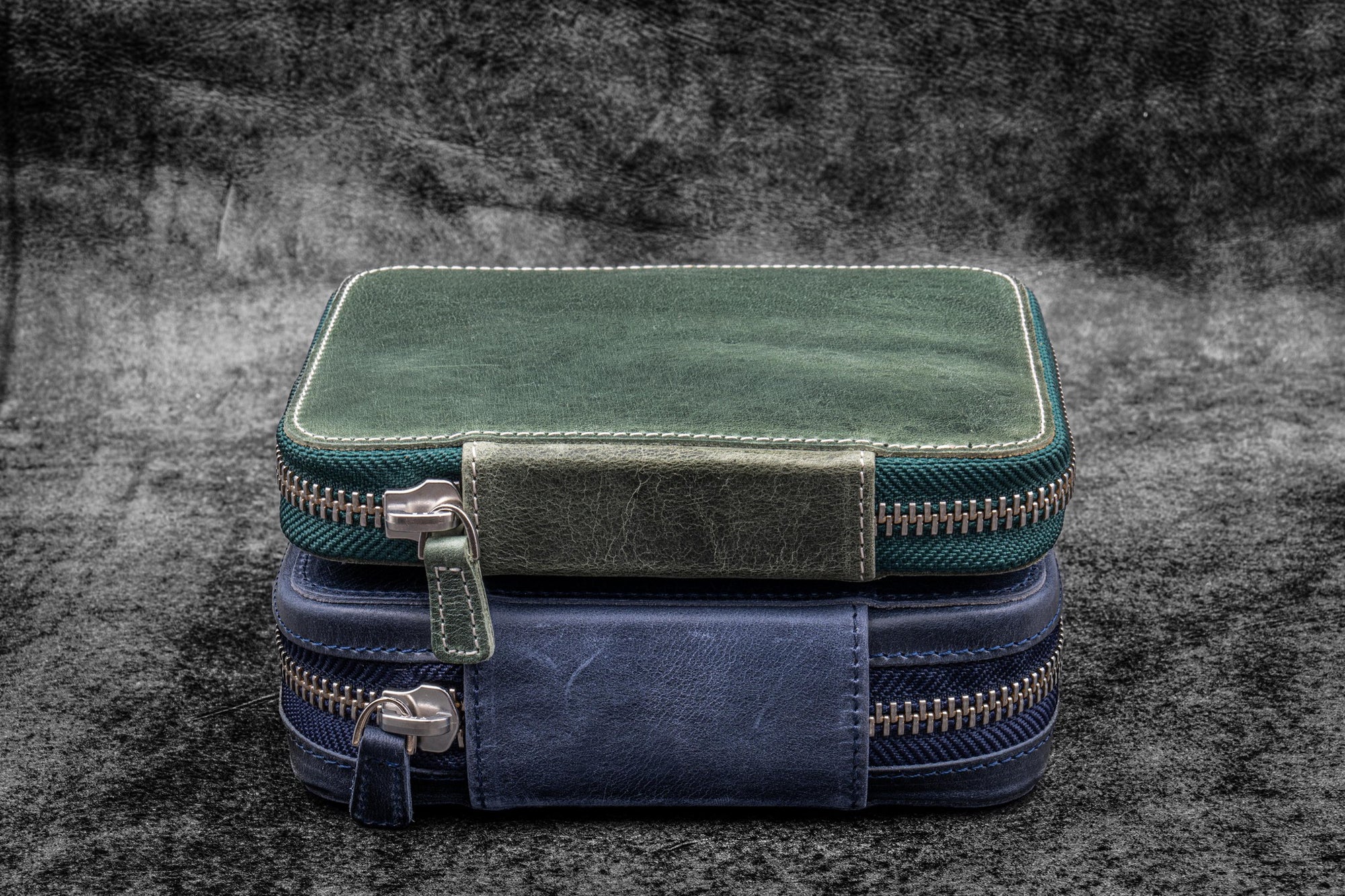 Expansi-Pouch Deri Geniş 10&#39;lu Kalemlik - İçi Çıkarılabilir - C. H. Navy Blue