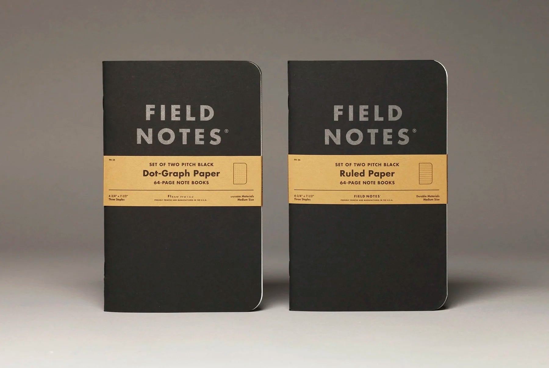 Pitch Black Notebook - Ruled Paper 2-Pack