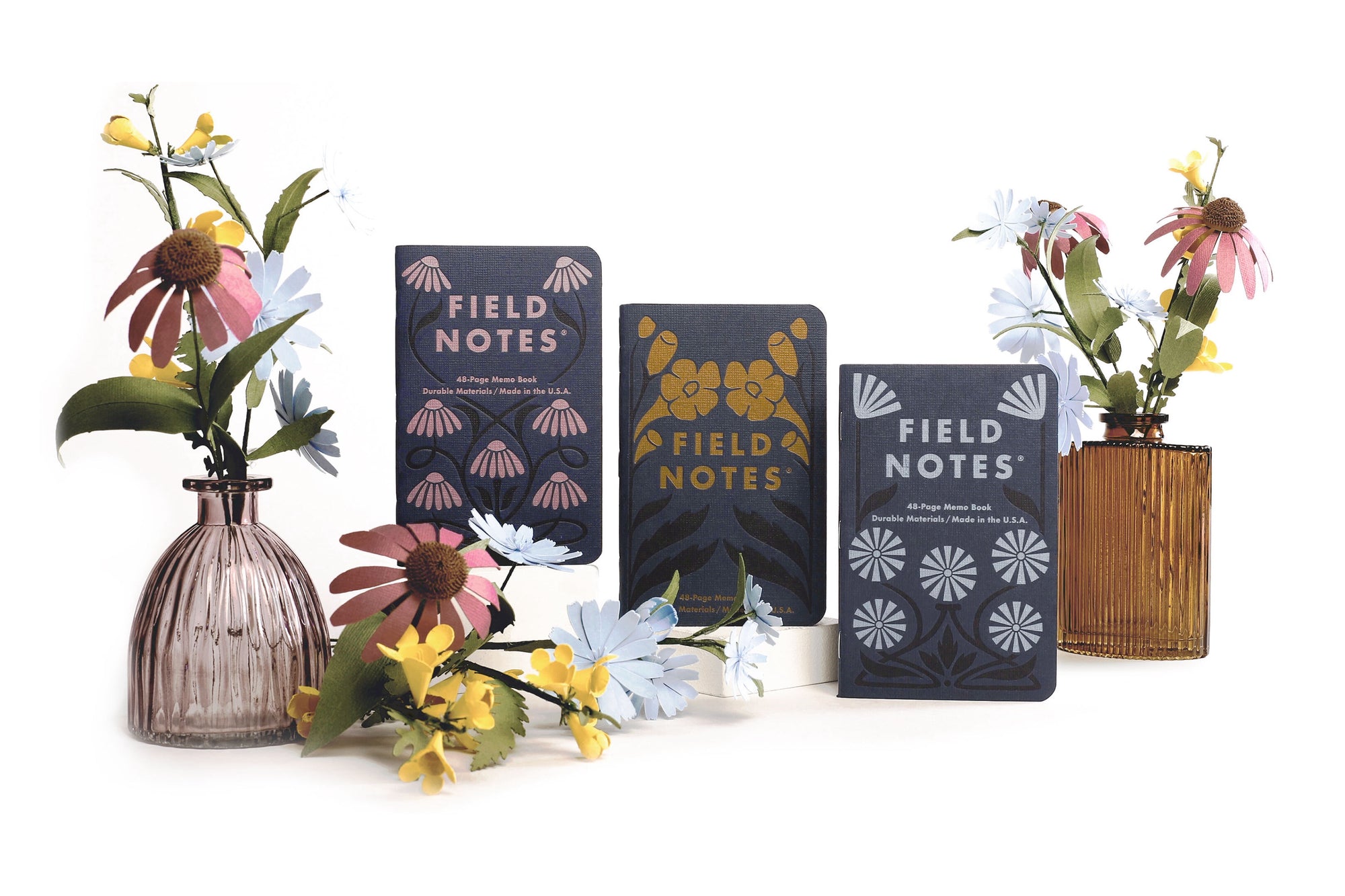 Field Notes Cep Boyu Defter, Çizgili 3'lü Set - Fall Flowers