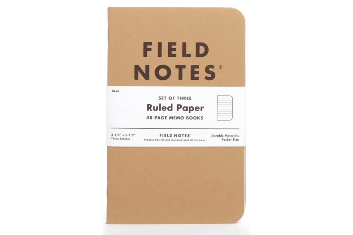 Field Notes Cep Boyu Defter, Çizgili 3'lü Set - Original Kraft