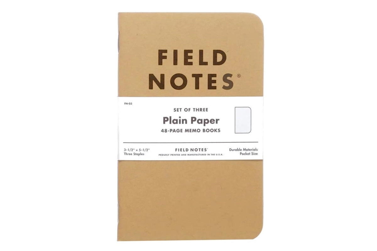 Field Notes Cep Boyu Defter, Çizgisiz 3'lü Set - Original Kraft