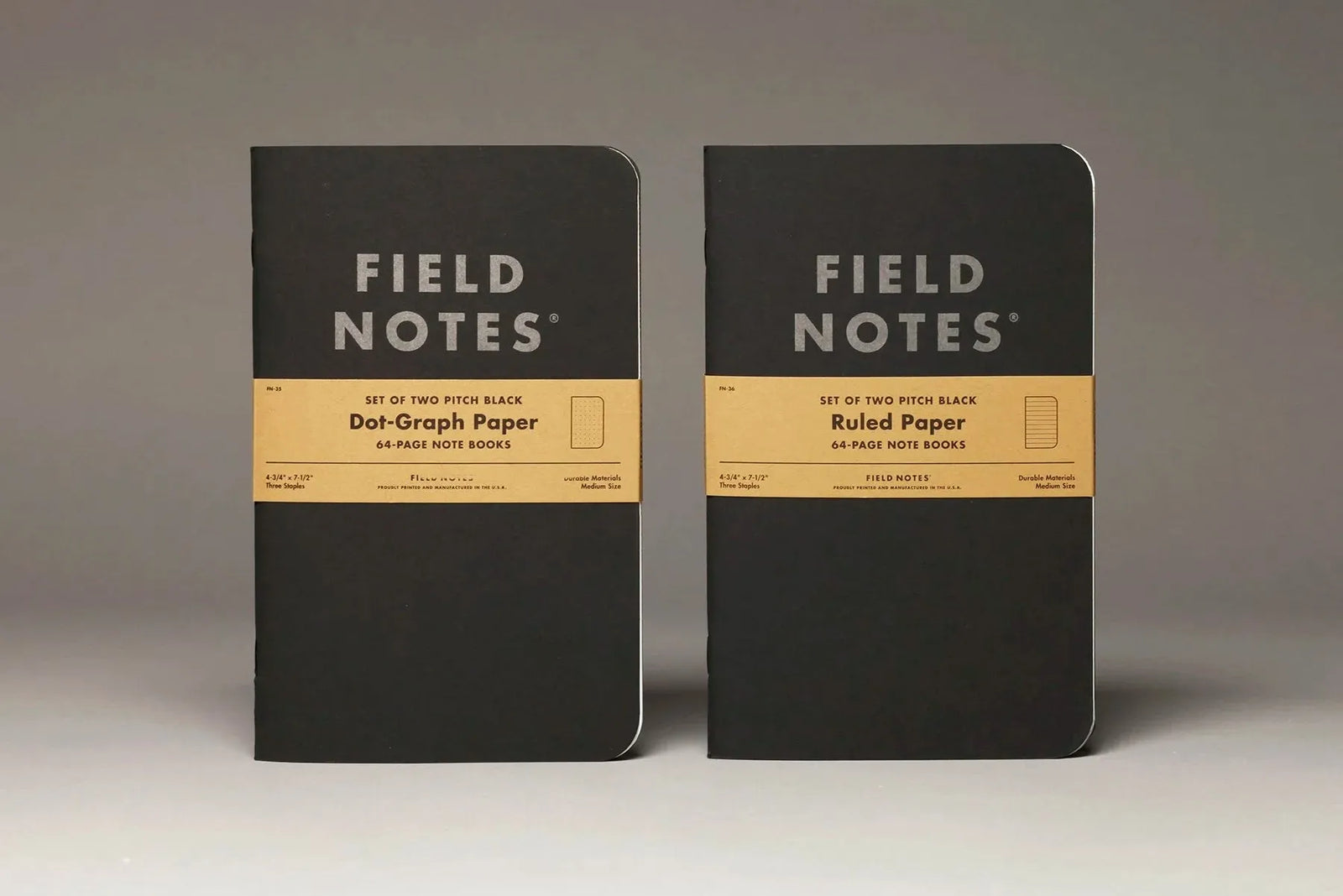 Field Notes Pitch Black Defter, Büyük Boy - Çizgili