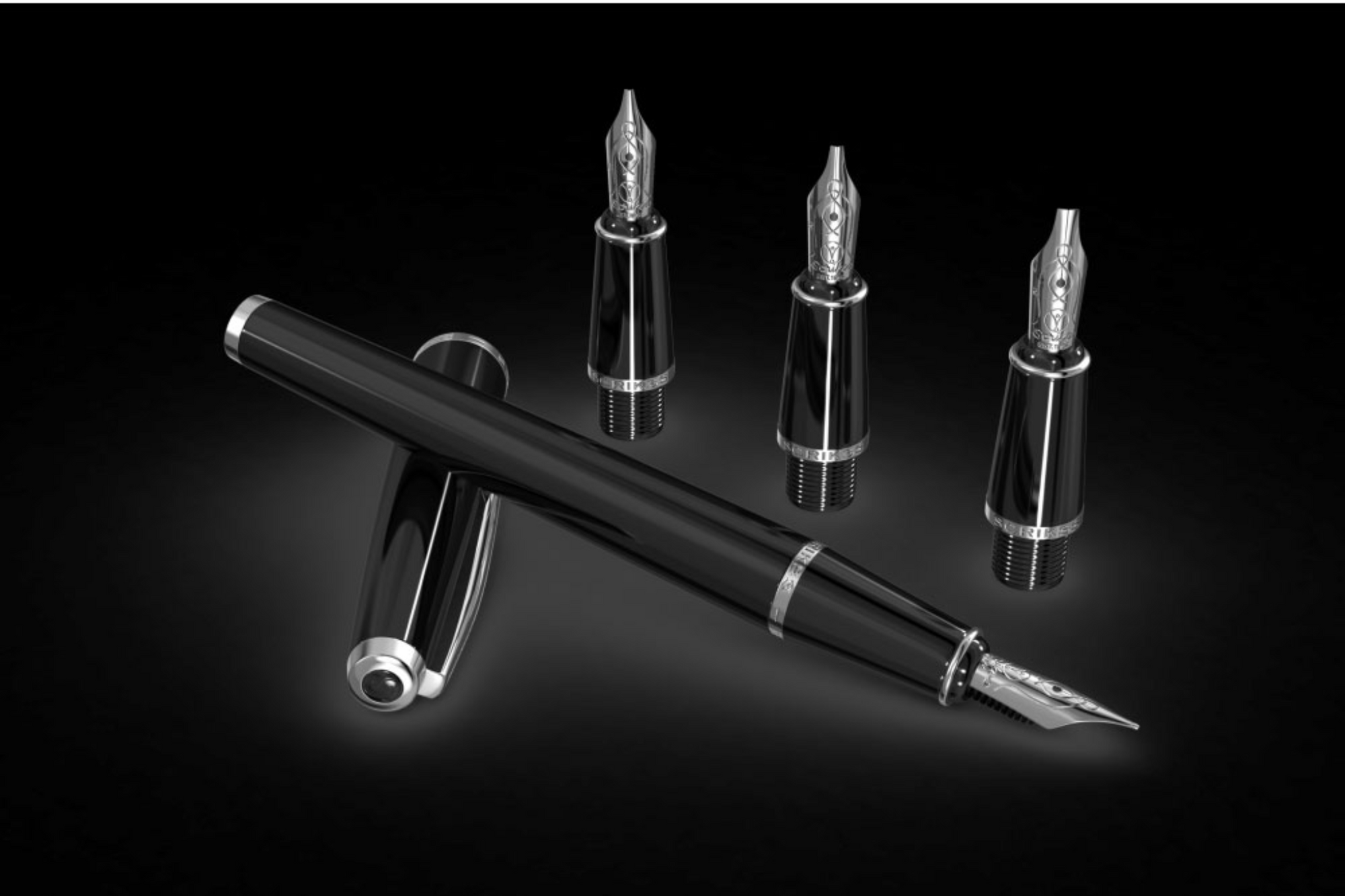 Scrikss Vintage 33 Fountain Pen Calligraphy Set - Black