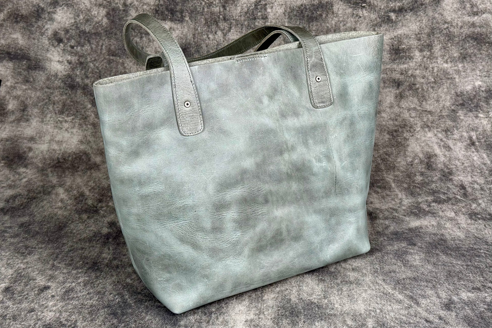 Deri Tote Çanta - C. H.  Smoky Gri