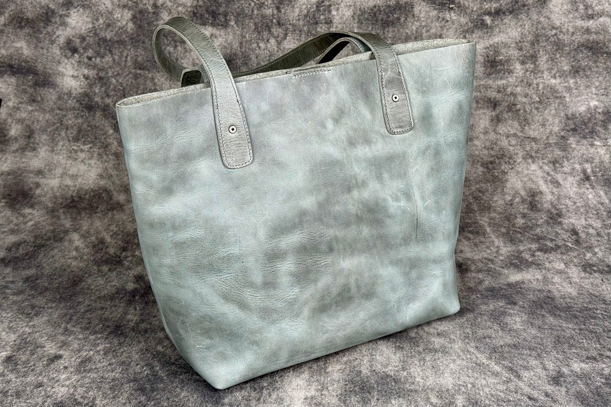 Deri Tote Çanta - C. H.  Smoky Gri