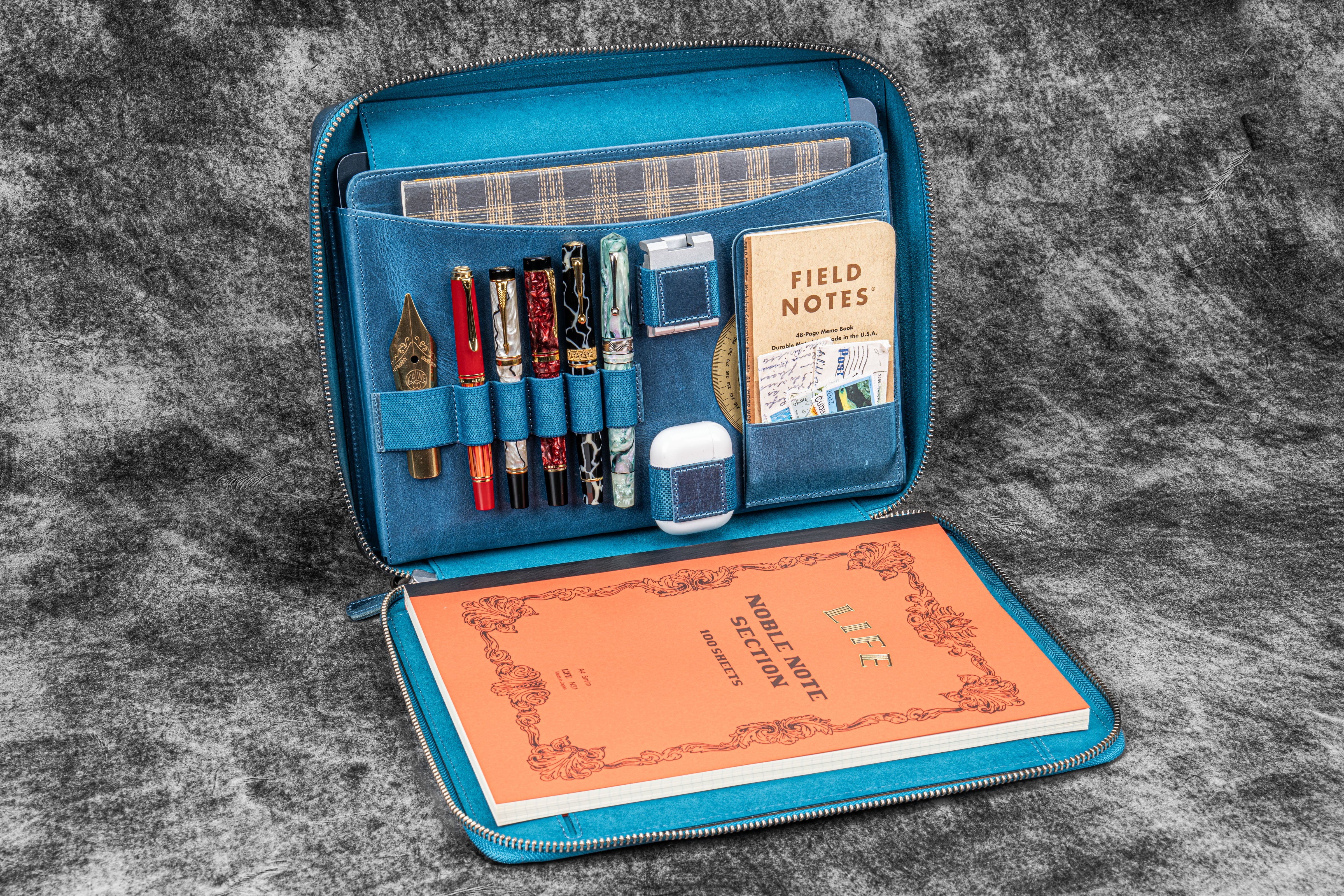 The Compendium A4 Fermuarlı Organizer - Okyanus Mavi - Galen TR