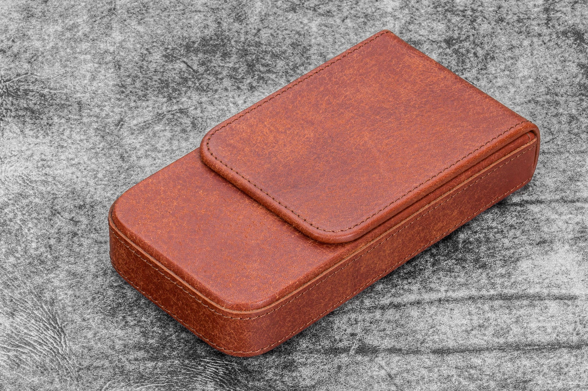 Magnum Opus 3'lü Kapaklı Deri Kalemlik - Aged Copper