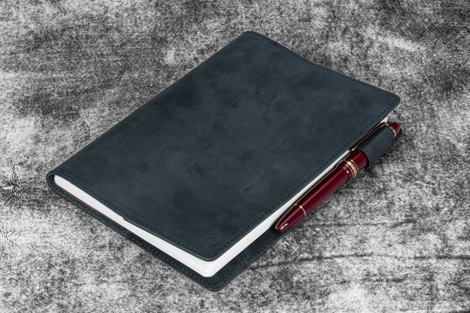 Deri A5 Defter Kılıfı - Crazy Horse Graphite