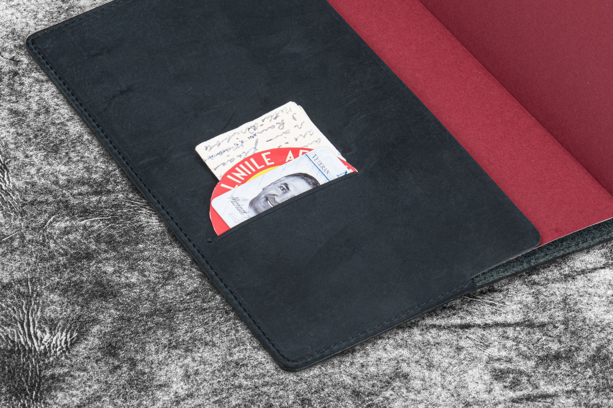 Deri A5 Defter Kılıfı - Crazy Horse Graphite