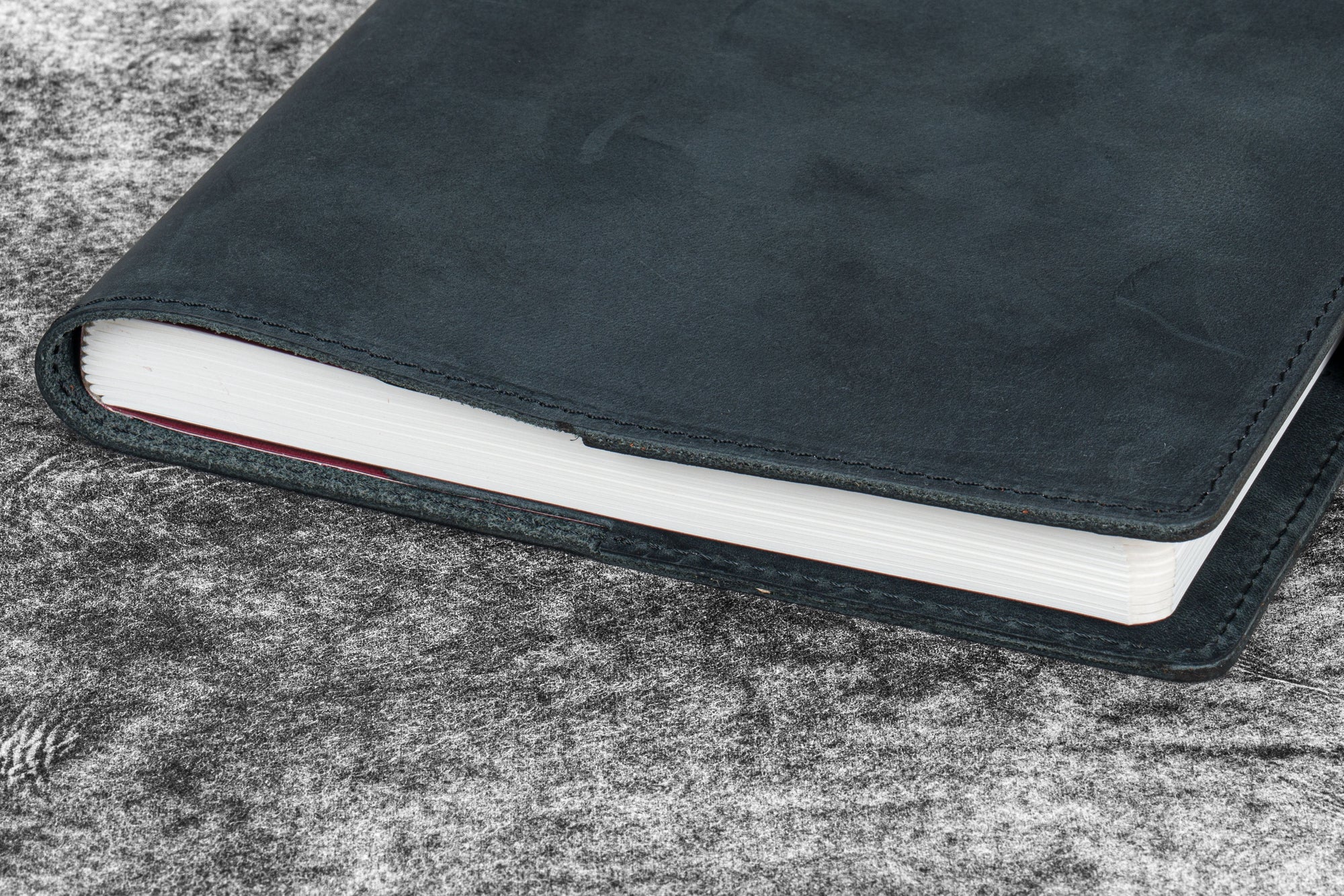 Deri A5 Defter Kılıfı - Crazy Horse Graphite
